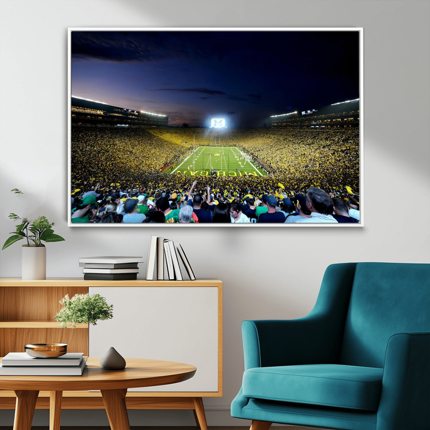 MGV-FC-36X24 - University of Michigan Wolverines Football Team Print - Ann Arbor Michigan Stadium Canvas Print