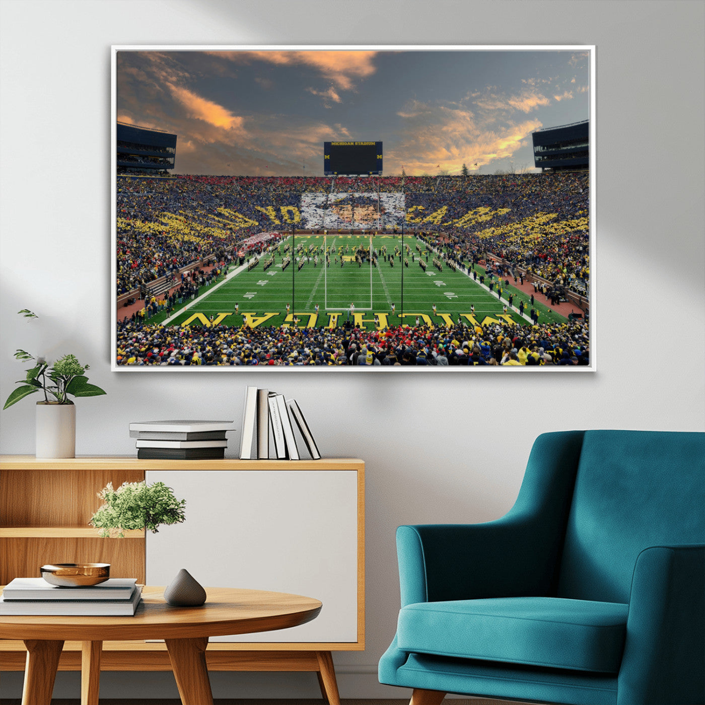MGV-FC-36X24 - University of Michigan Wolverines Print Canvas, Football Team Print - Ann Arbor Michigan Stadium