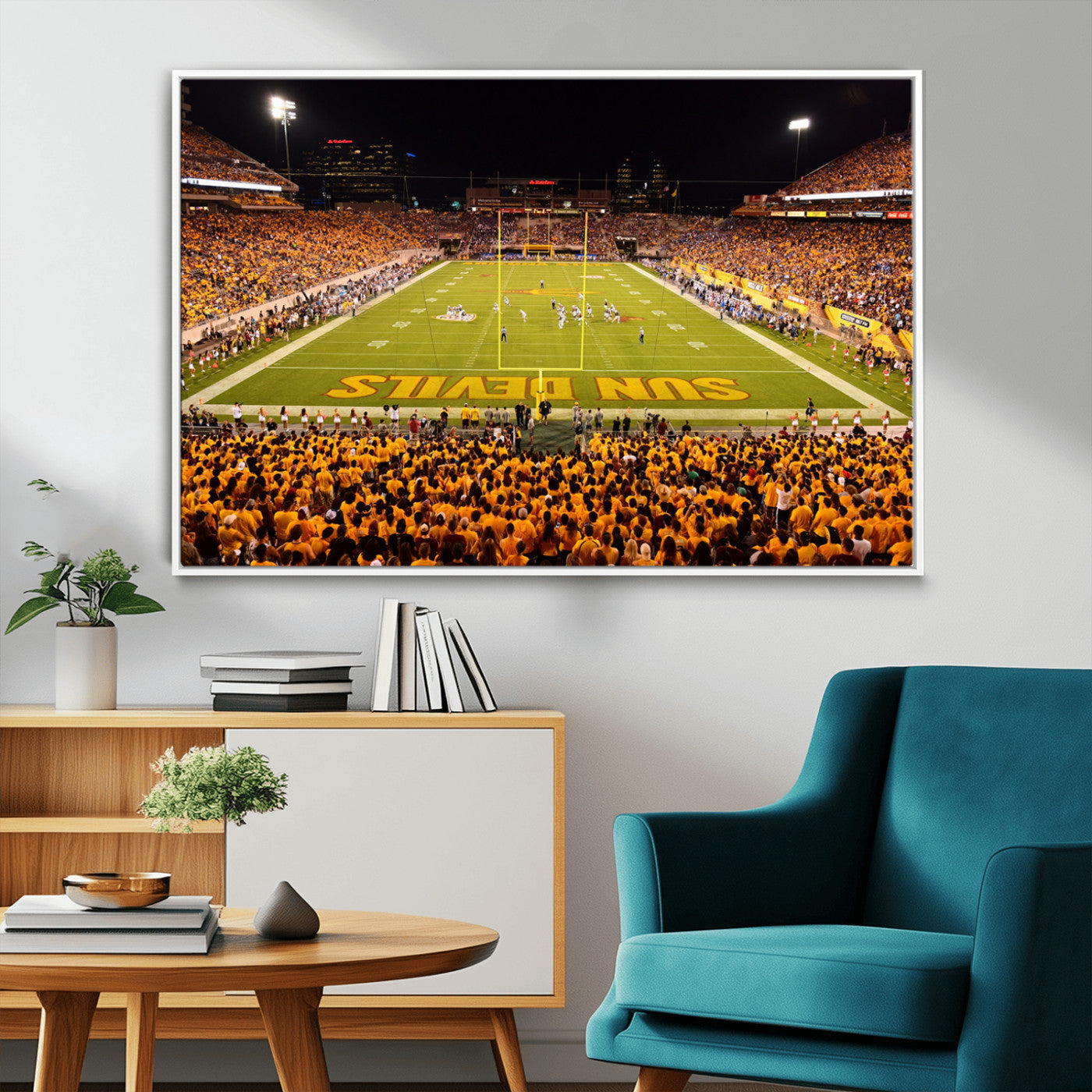 MGV-FC-36X24 - ASU Sun Devils Football Team Print - Phoenix Mountain America Stadium Wall Art Canvas Print
