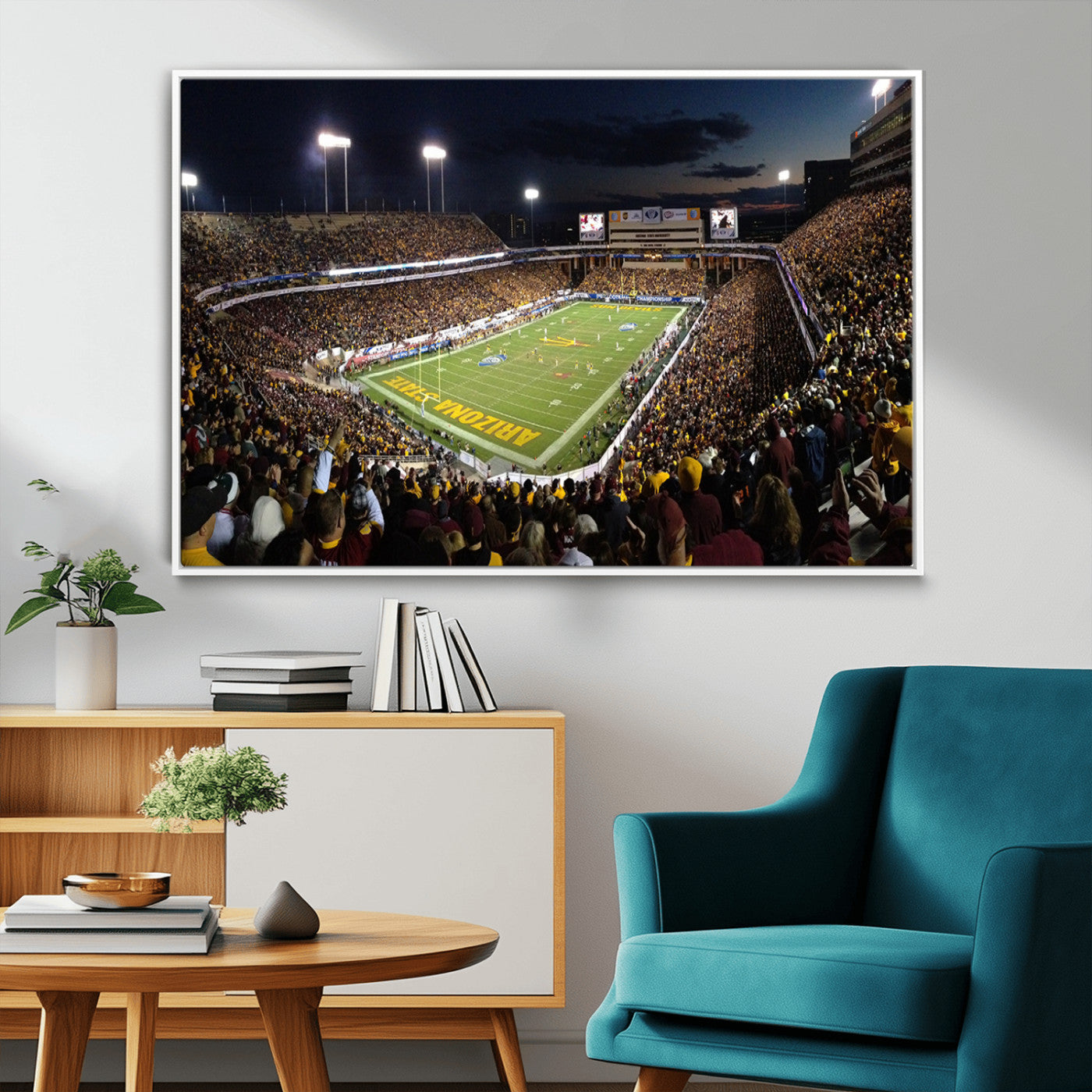 MGV-FC-36X24 - ASU Sun Devils Football Team Print Canvas - Phoenix Mountain America Stadium Wall Art Canvas Print