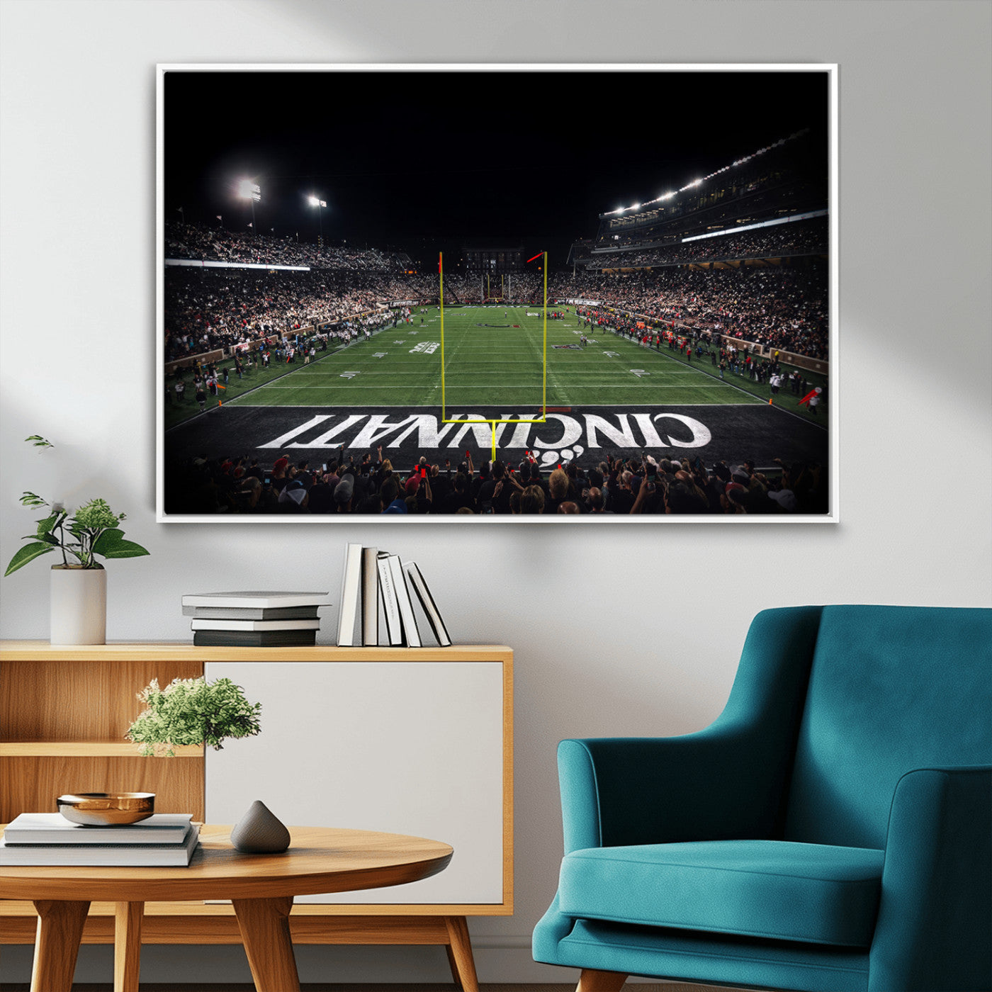 MGV-FC-36X24 - Cincinnati Bearcats Football Team Print - Nippert Stadium Wall Art Canvas Print