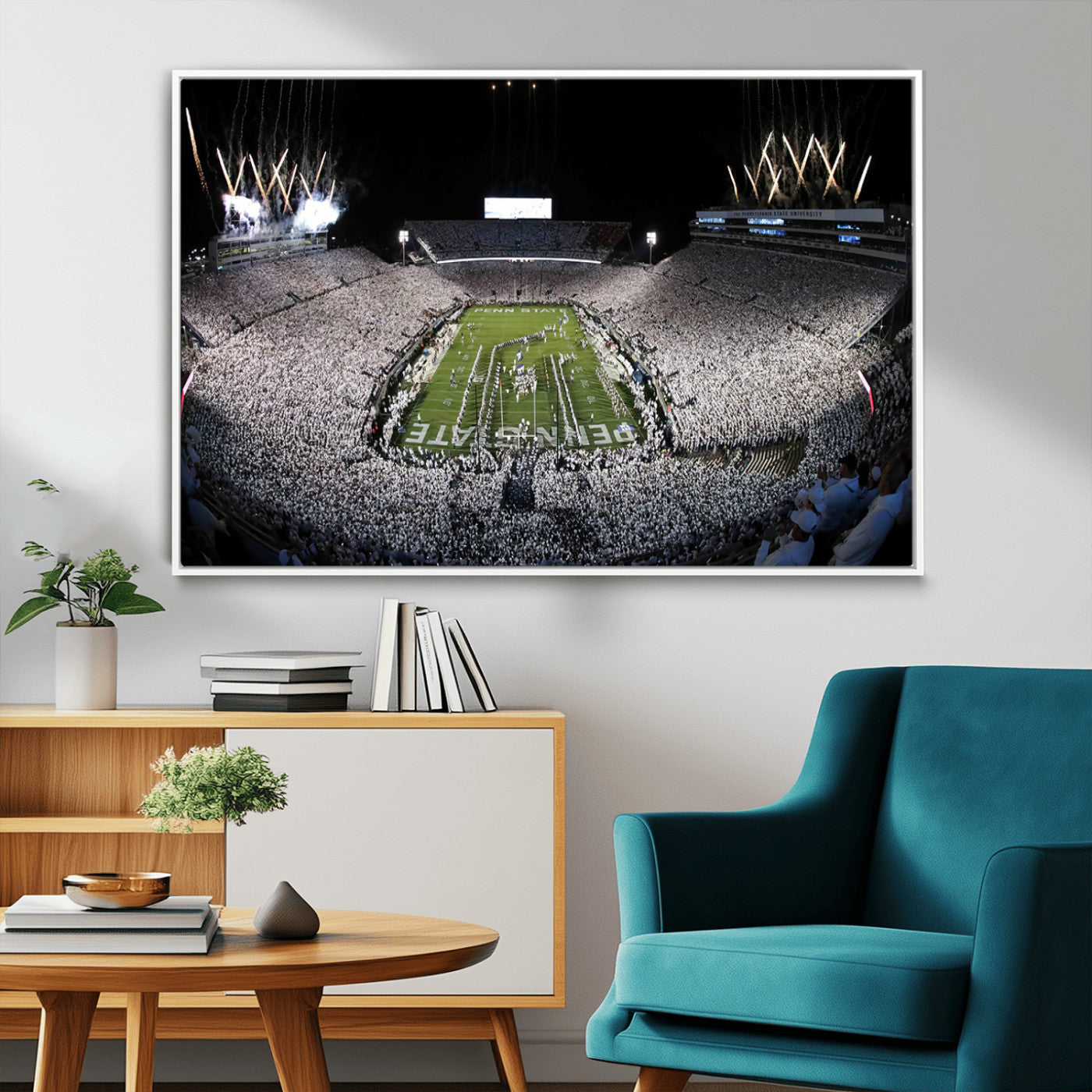 84537-MGV-FC-36X24_White-Penn State Beaver Stadium Canvas Wall Art - Nittany Lions Football Print