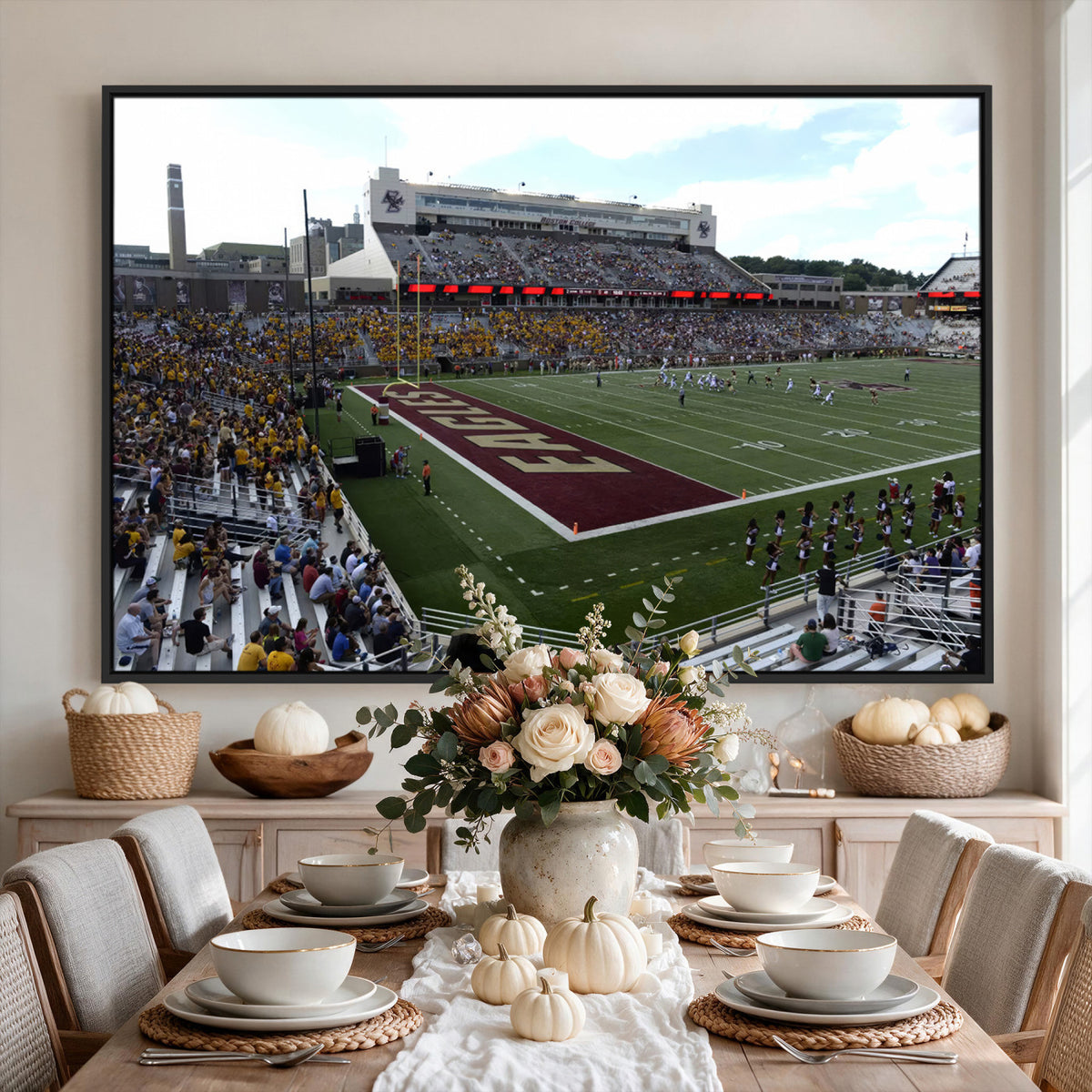 61503-MGV-CV-36X24 - Boston College Eagles Football Team Print - Boston Alumni Stadium Wall Art Canvas Print