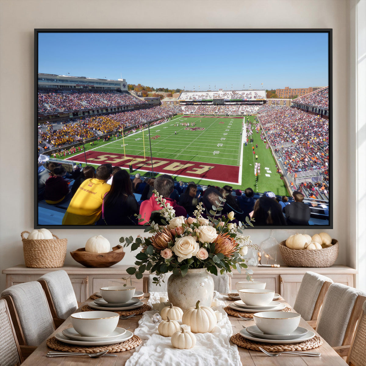 78117-MGV-CV-36X24 - Boston College Eagles Football Team Print - Boston Alumni Stadium Wall Art Canvas Print