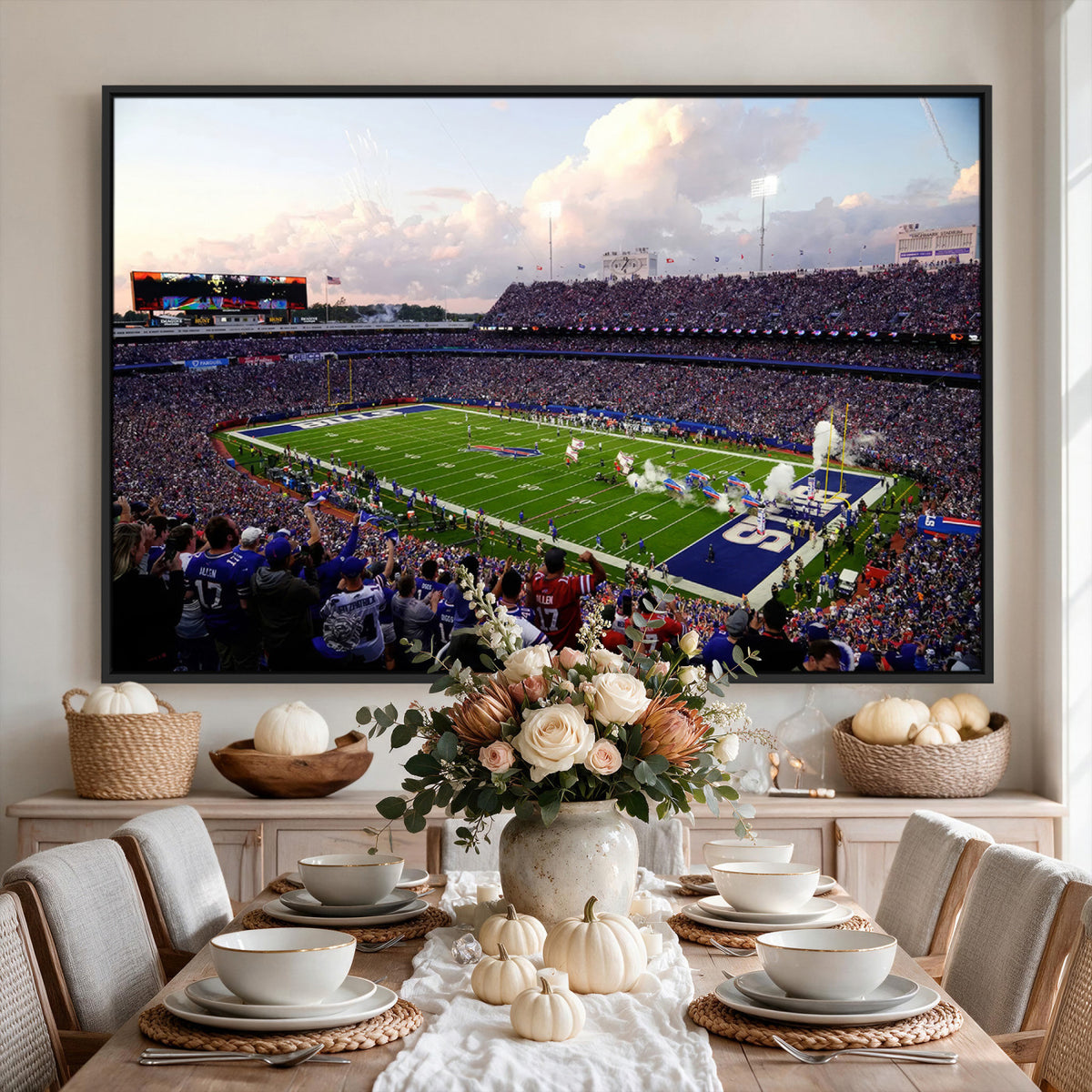 64066-MGV-CV-36X24 - Buffalo Bills Football Team Print - Buffalo Highmark Stadium Wall Art Canvas Print