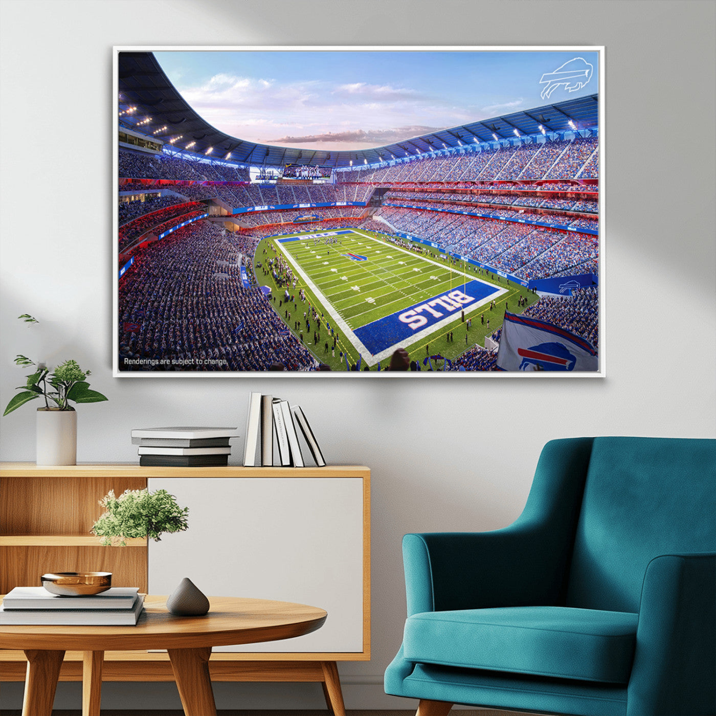 MGV-FC-36X24 - Buffalo Bills Football Team Print Canvas - Buffalo Highmark Stadium Wall Art Canvas Print