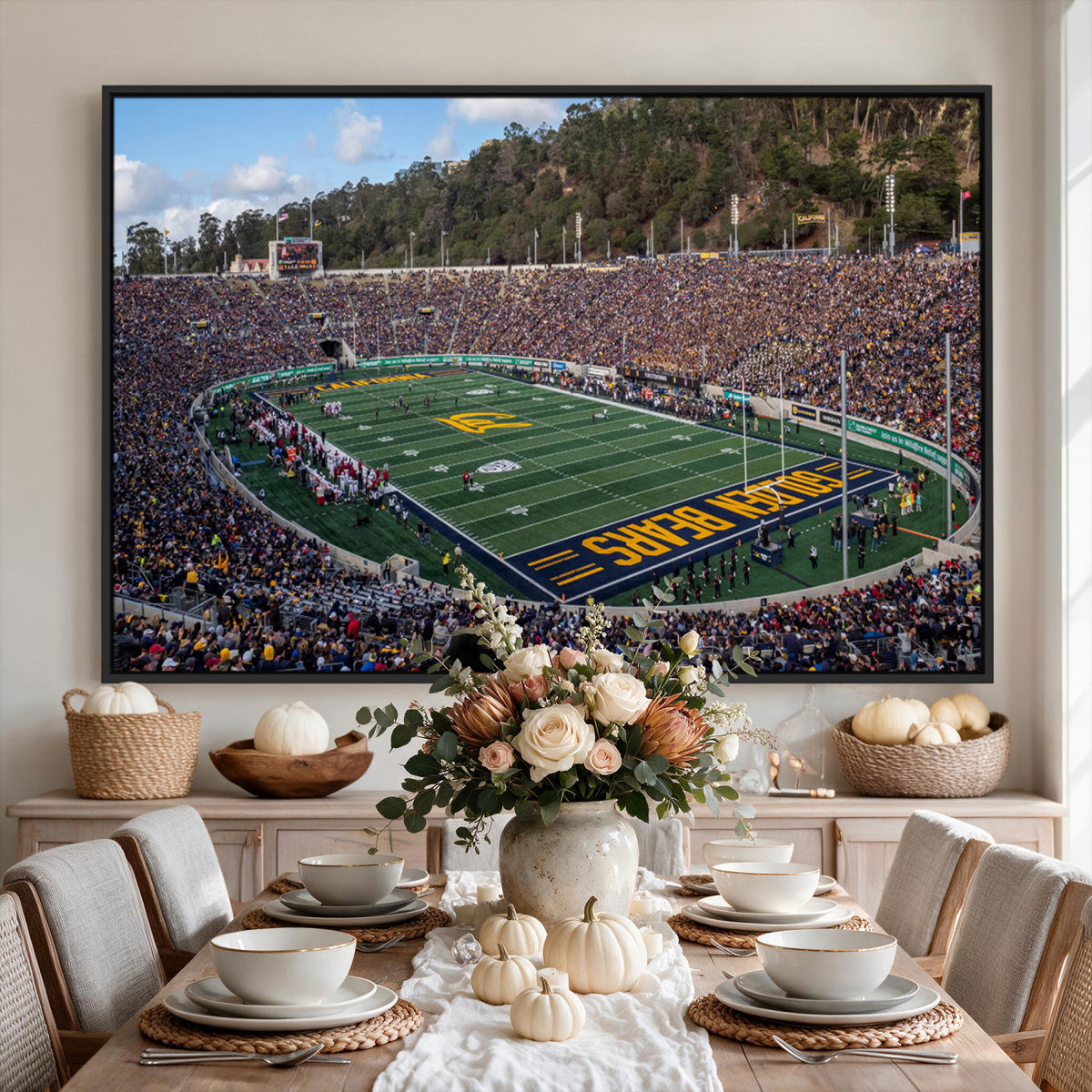38054-MGV-CV-36X24 - University of California Golden Bears Football Team Print - Berkeley California Memorial Stadium Art
