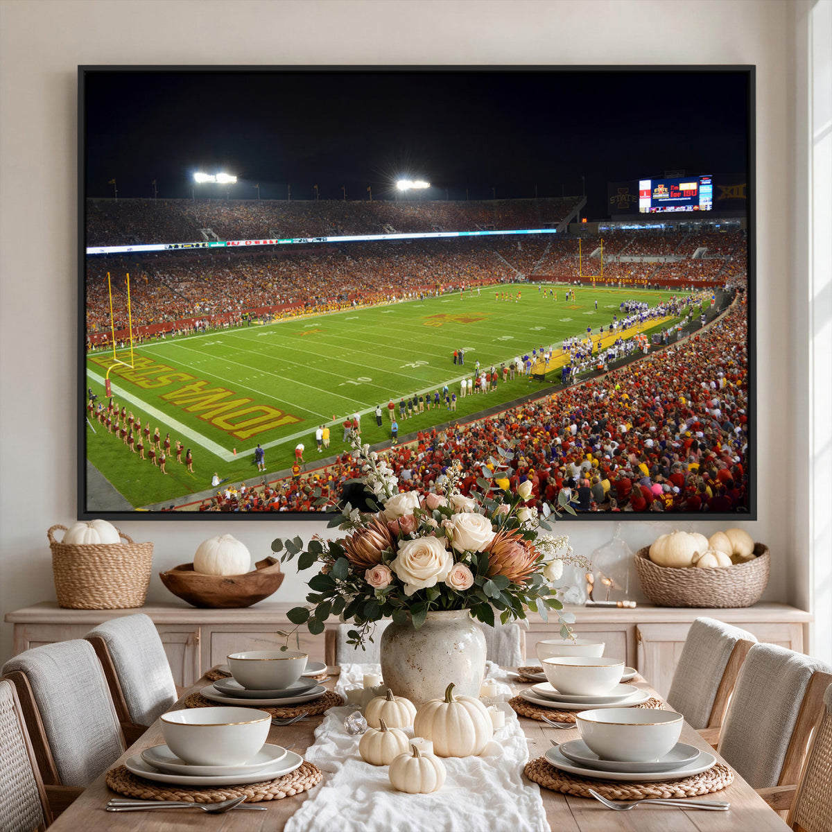 27211-MGV-CV-36X24 - Iowa State University Cyclones Football Team Print, Ames, Extra Large Game Room Wall Decor