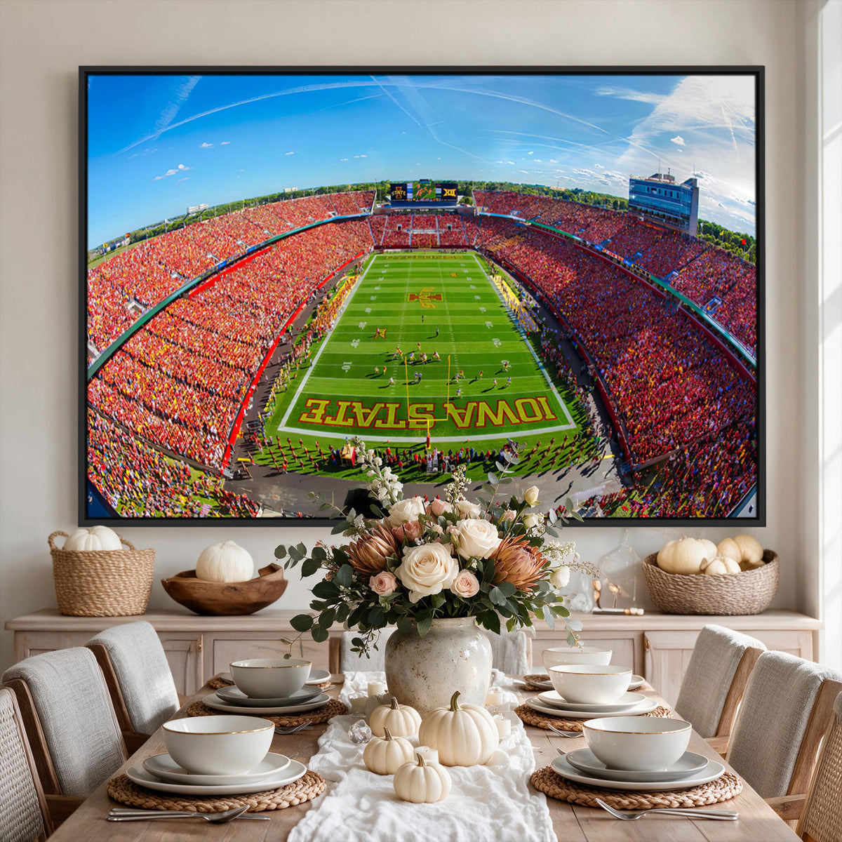36706-PAN-FL-20X10 - Iowa State University Cyclones Football Team Print - Ames Jack Trice Stadium Art Canvas Print