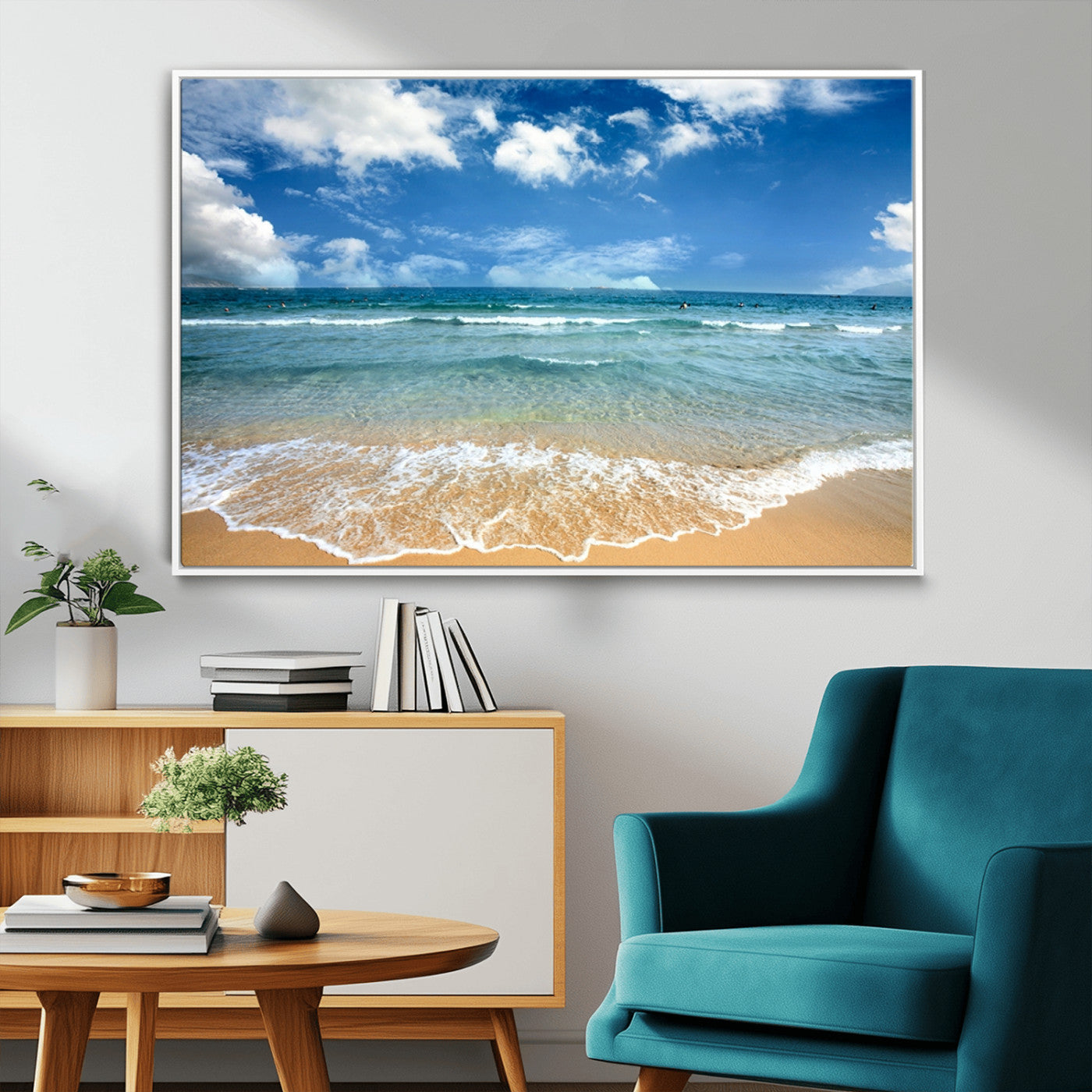 MGV-FC-36X24 - Sea View From the Beach Canvas Print