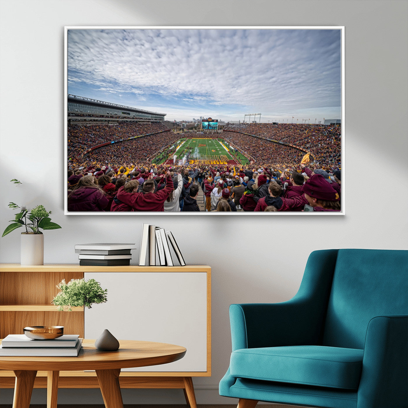 MGV-FC-36X24 - University of Minnesota Golden Gophers Football Team Print - Minneapolis Huntington Bank Stadium Art