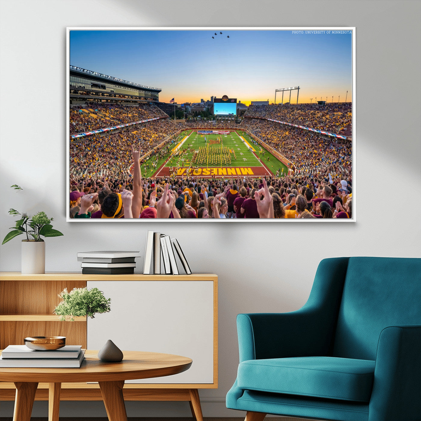 MGV-FC-36X24 - University of Minnesota Golden Gophers Football Team Print - Minneapolis Huntington Bank Stadium