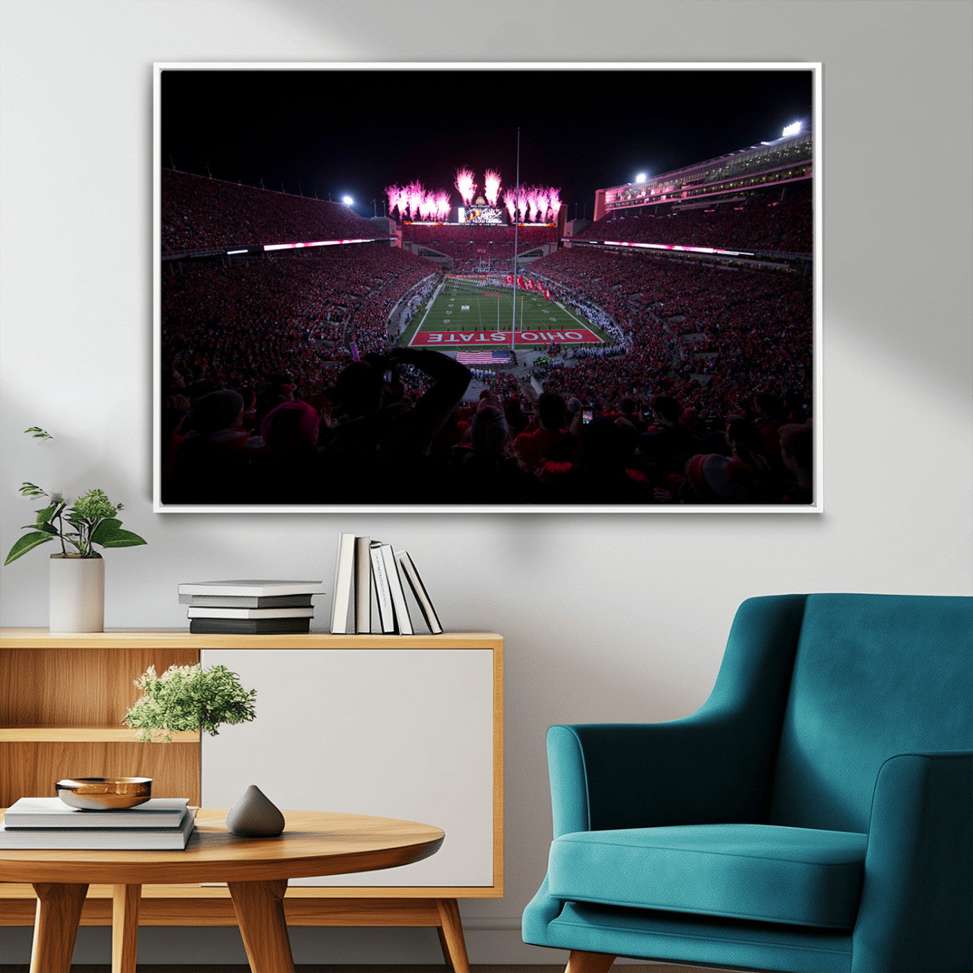 MGV-FC-36X24 - Ohio State University Buckeyes Football Team Print - Columbus Ohio Stadium Wall Art Canvas Print