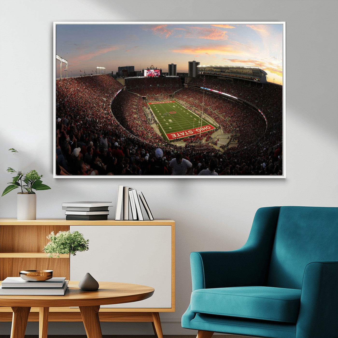 MGV-FC-36X24 - Ohio State University Buckeyes Football Team Print - Columbus Ohio Stadium Wall Art Canvas Print