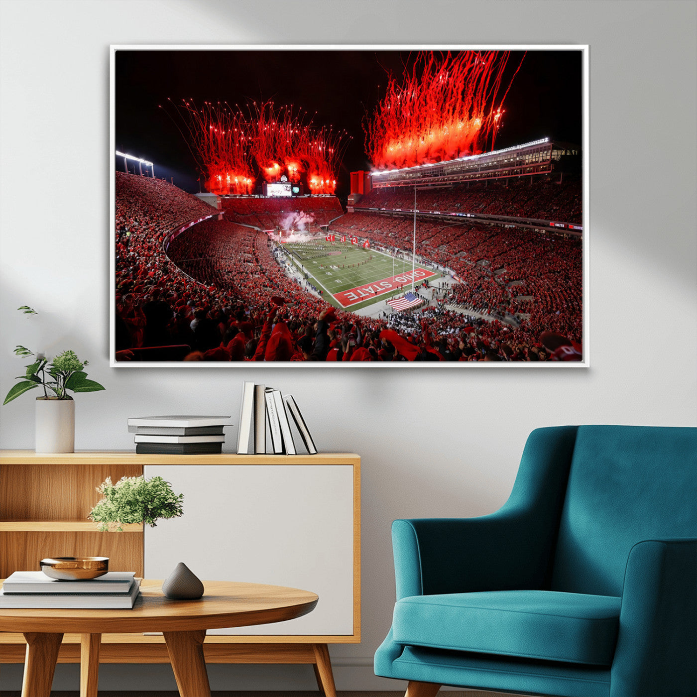 MGV-FC-36X24 - Ohio State University Buckeyes Football Team Print - Columbus Ohio Stadium Wall Art Canvas Print