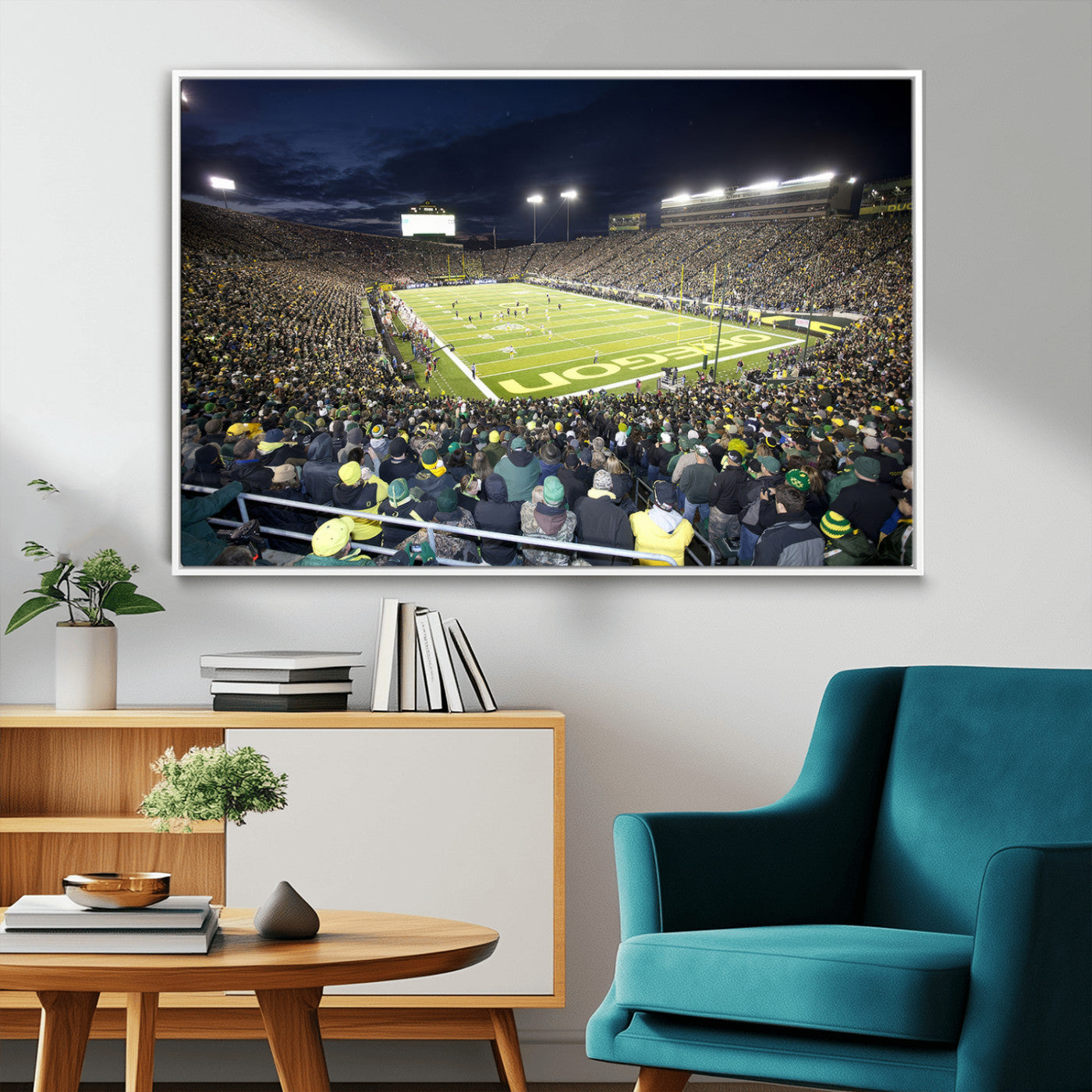 MGV-FC-36X24 - University of Oregon Ducks Football Team Print - Eugene Autzen Stadium Wall Art Canvas Print