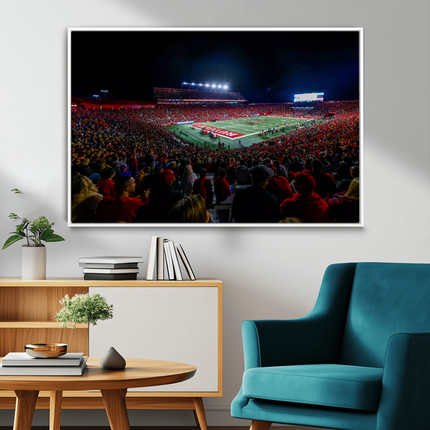 MGV-FC-36X24 - Rutgers Scarlet Knights Football Team Print - SHI Stadium, Piscataway Wall Art Canvas Print