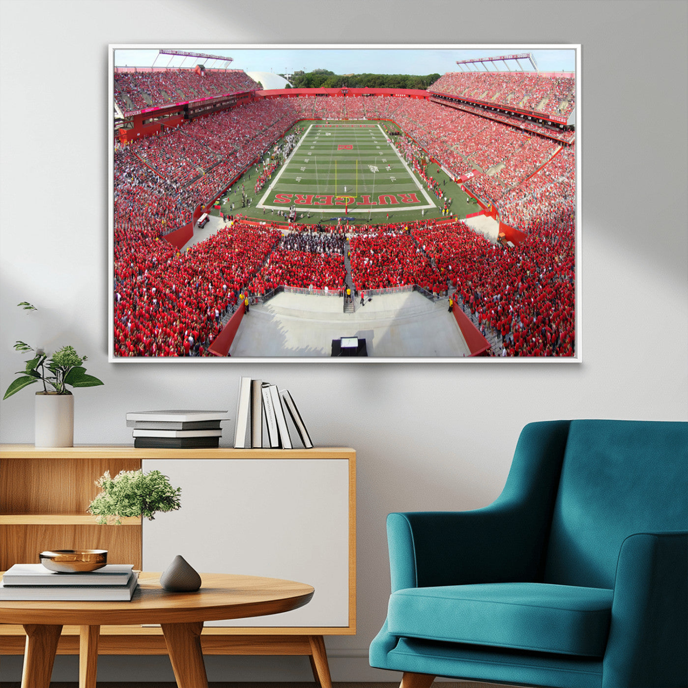 MGV-FC-36X24 - Rutgers Scarlet Knights Football Team Print - Piscataway SHI Stadium Wall Art Canvas Print