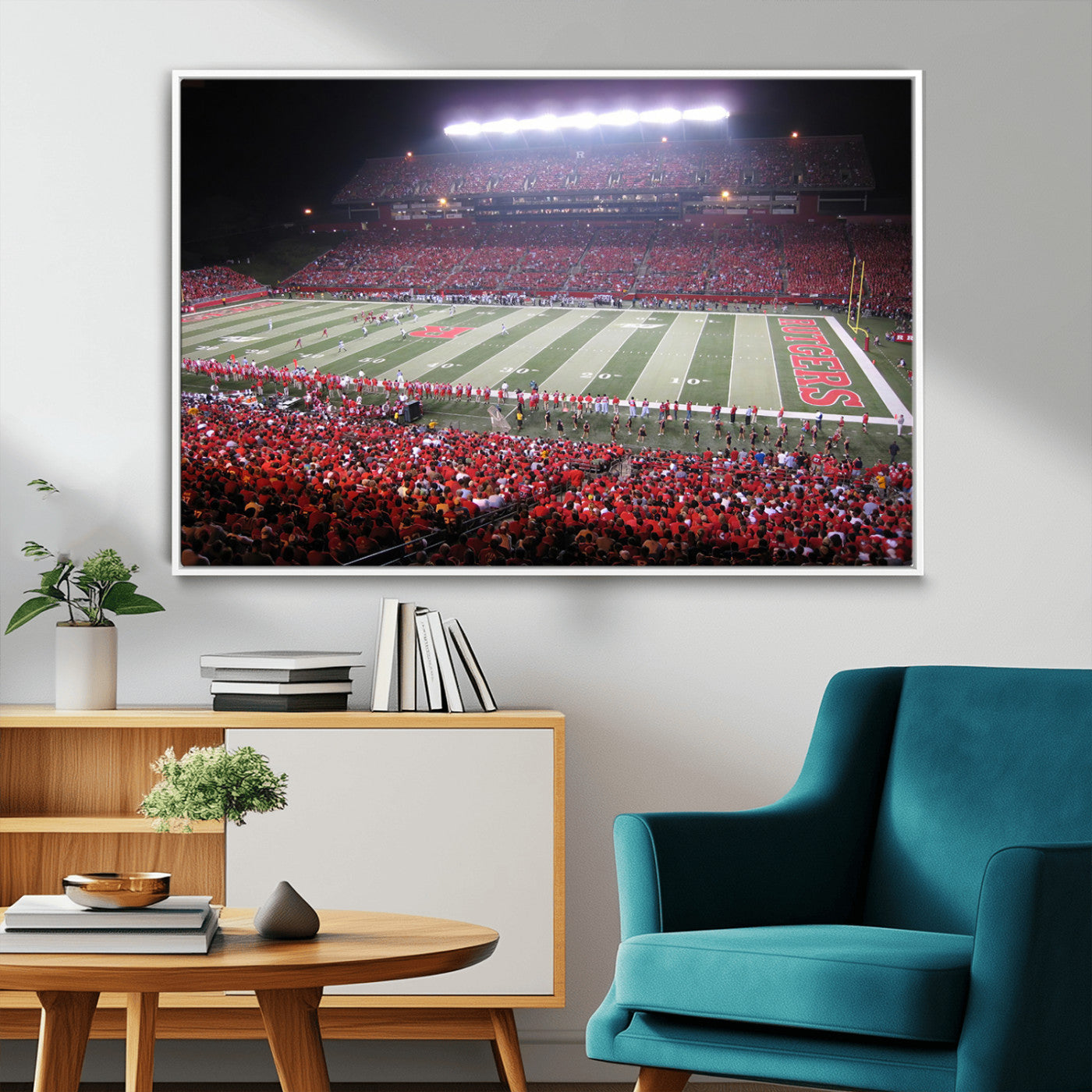 MGV-FC-36X24 - Rutgers University Scarlet Knights Football Team Print - Piscataway SHI Stadium Wall Art Canvas