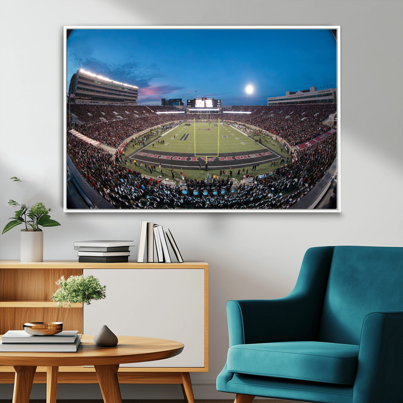 MGV-FC-36X24 - Texas Tech Red Raiders Canvas, Framed Football Team Print - Lubbock Jones AT&T Stadium Wall Art