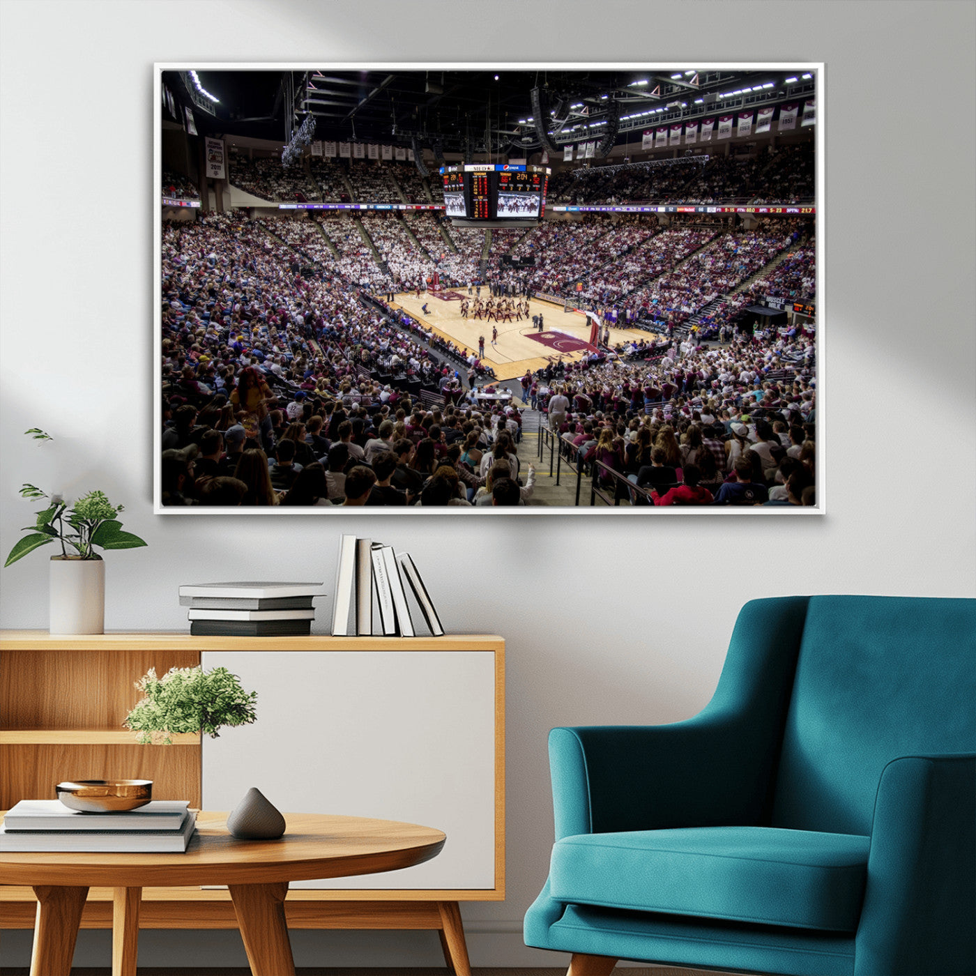 MGV-FC-36X24 - University of Nebraska Cornhuskers Basketball Team Print - Lincoln Red Arena Wall Art Canvas Print