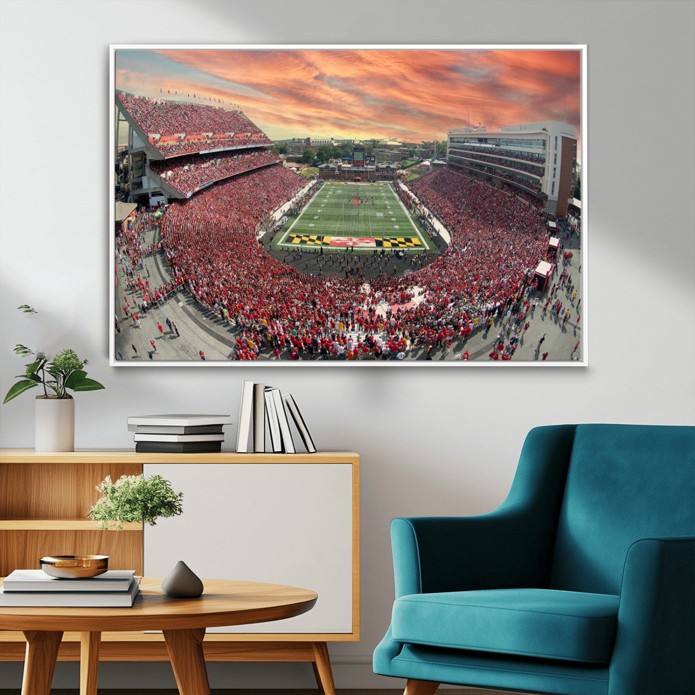 MGV-FC-36X24 - University of Maryland Terrapins Football Team Print - College Park SECU Stadium Wall Art Canvas