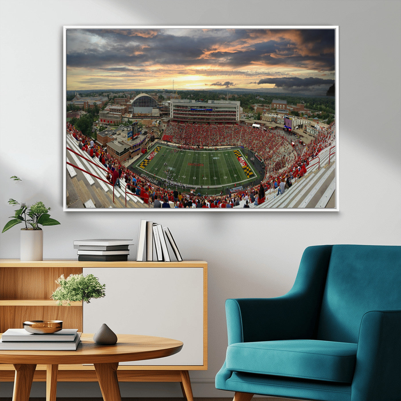 MGV-FC-36X24 - University of Maryland Terrapins Football Team Print - College Park SECU Stadium Wall Art Canvas
