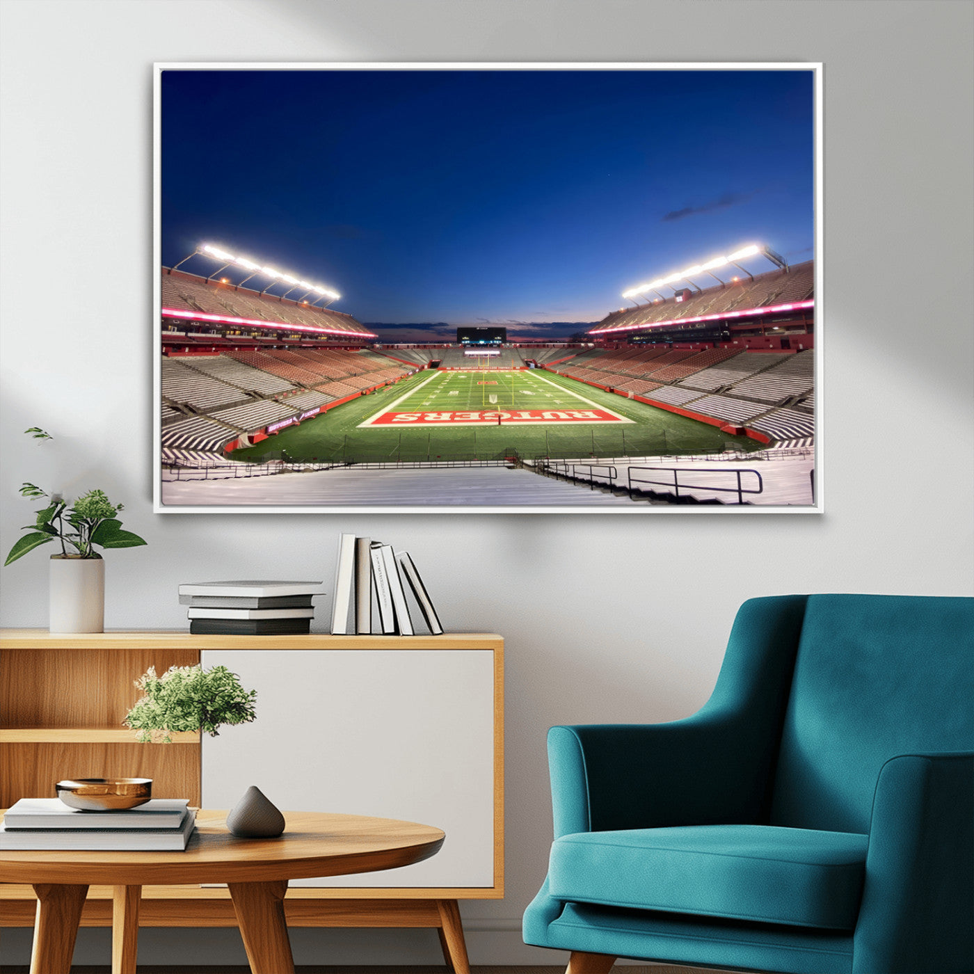 MGV-FC-36X24 - Rutgers Scarlet Knights Football Team Print - Piscataway SHI Stadium Wall Art Canvas Print