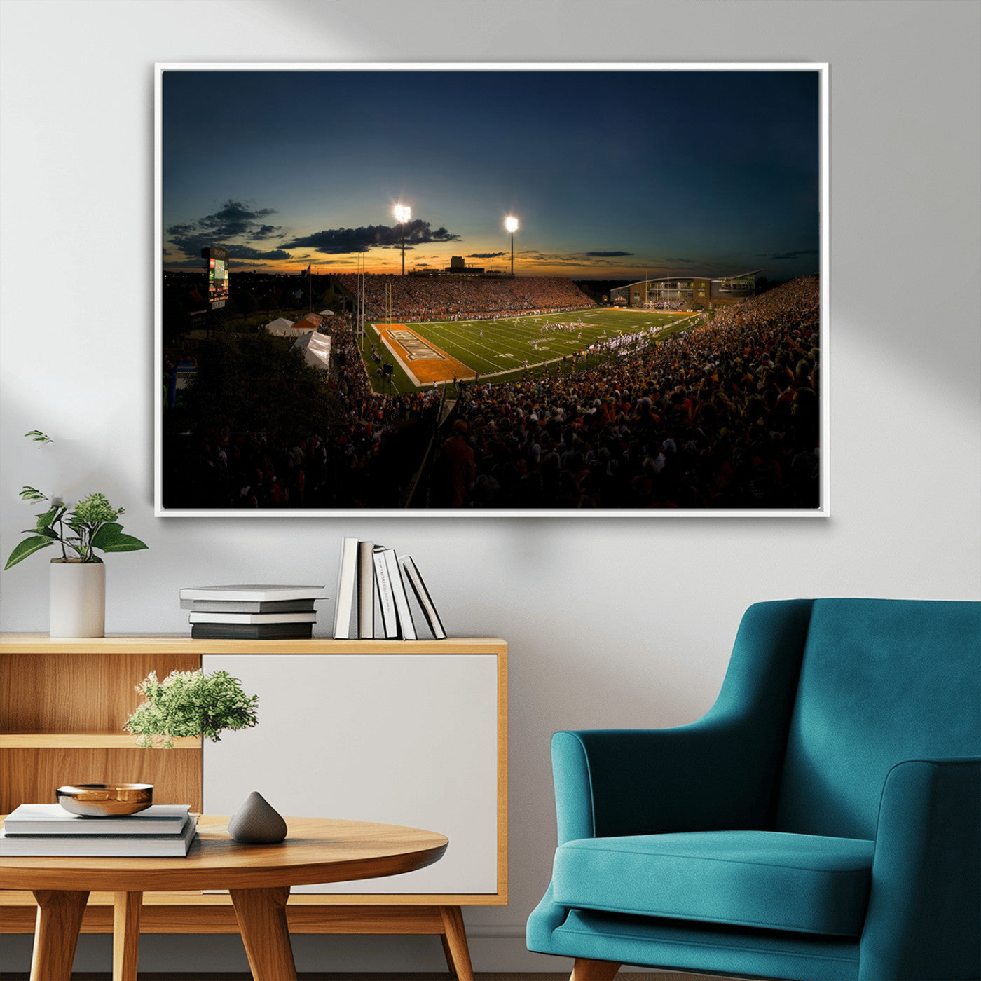 MGV-FC-36X24 - Ball State Cardinals Football Team Print - Muncie Scheumann Stadium Wall Art Canvas Print