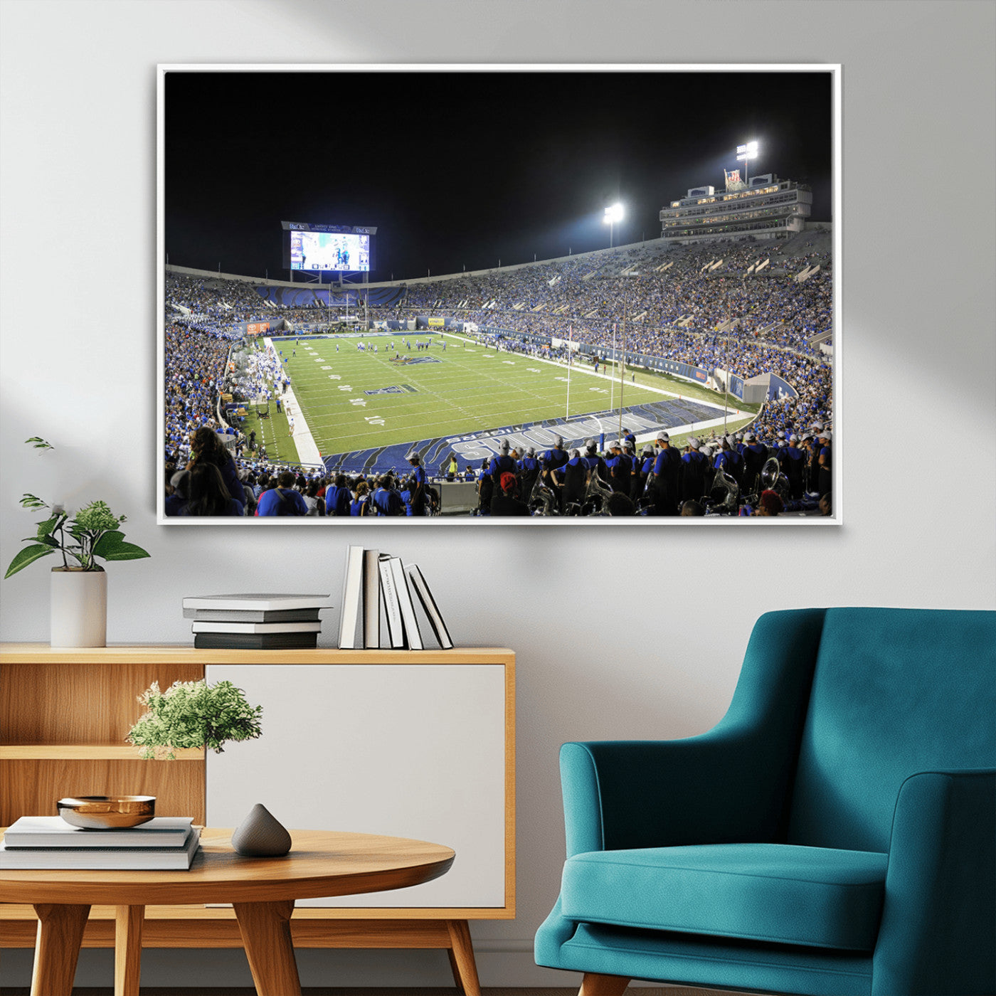 MGV-FC-36X24 - University of Memphis Tigers Football Team Print - Memphis Simmons Bank Liberty Stadium Wall Art