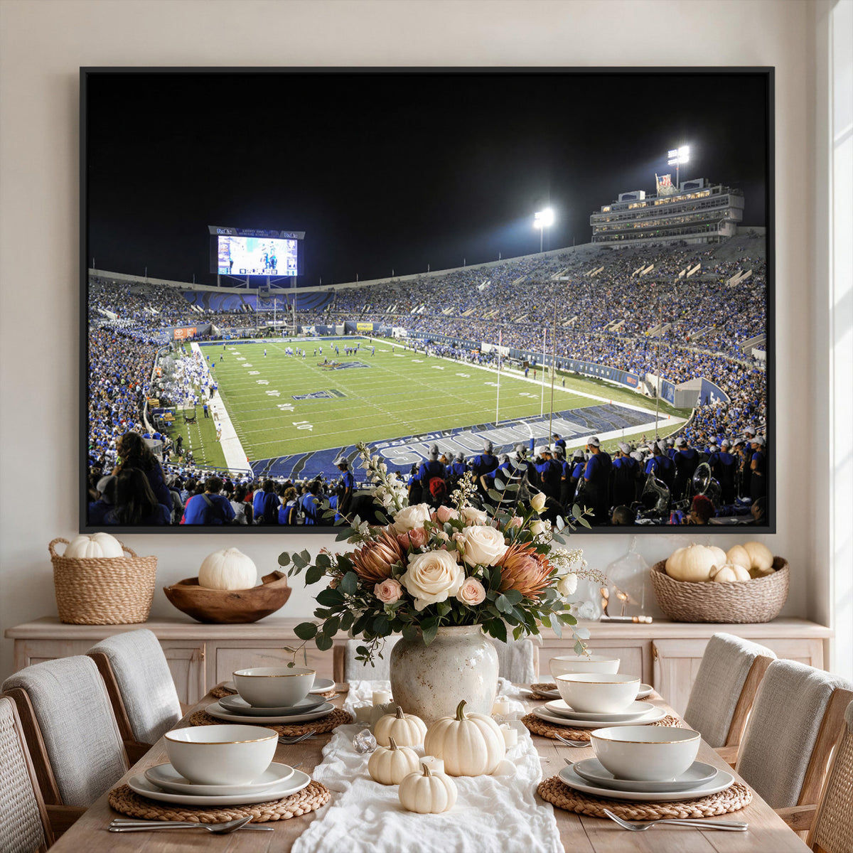 10894-PAN-FL-20X10 - University of Memphis Tigers Football Team Print - Memphis Simmons Bank Liberty Stadium Wall Art
