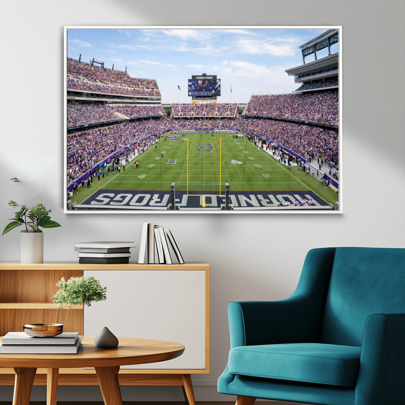 MGV-FC-36X24 - TCU Horned Frogs Football Team Print - Fort Worth Amon G. Carter Stadium Wall Art Canvas Print