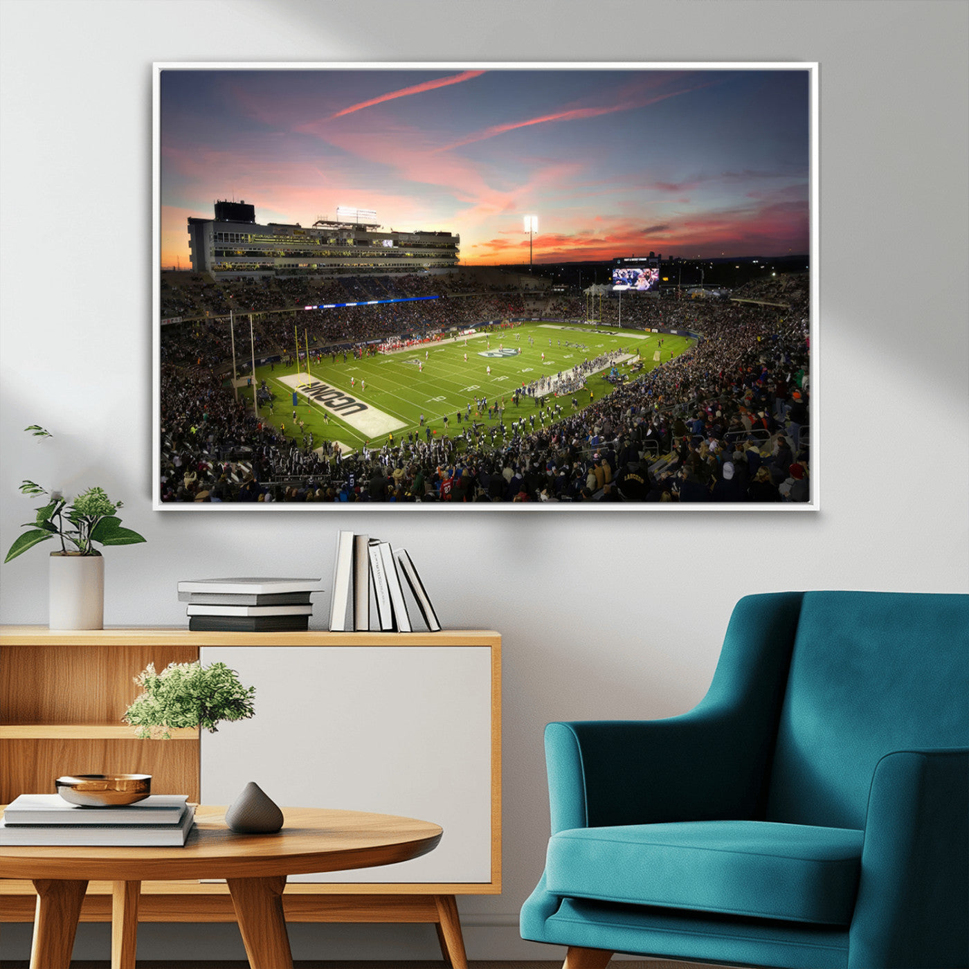 MGV-FC-36X24 - The University of Connecticut UCONN Huskies Football Team Print - East Hartford Pratt & Whitney