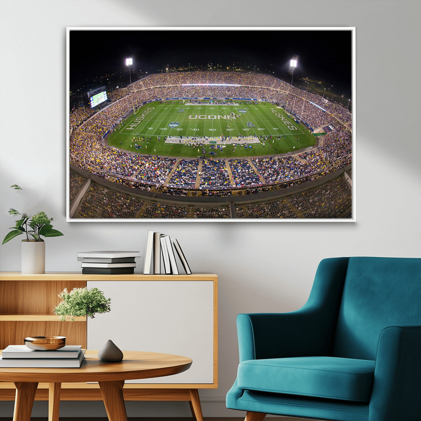 MGV-FC-36X24 - The University of Connecticut UCONN Huskies Football Team Print - East Hartford Pratt & Whitney