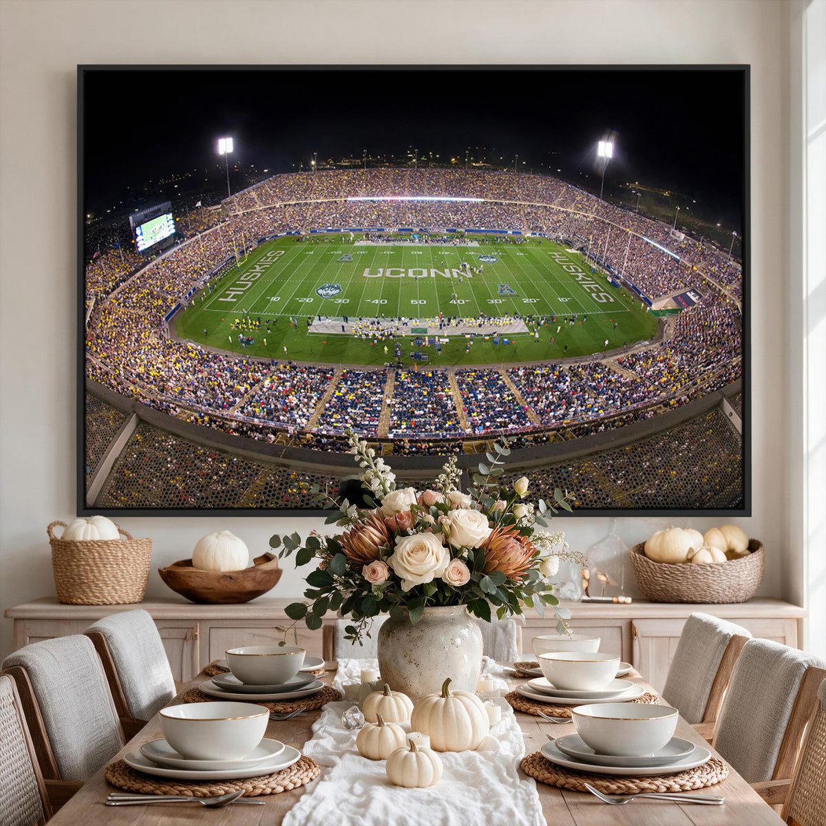 52855-MGV-CV-36X24 - The University of Connecticut UCONN Huskies Football Team Print, East Hartford