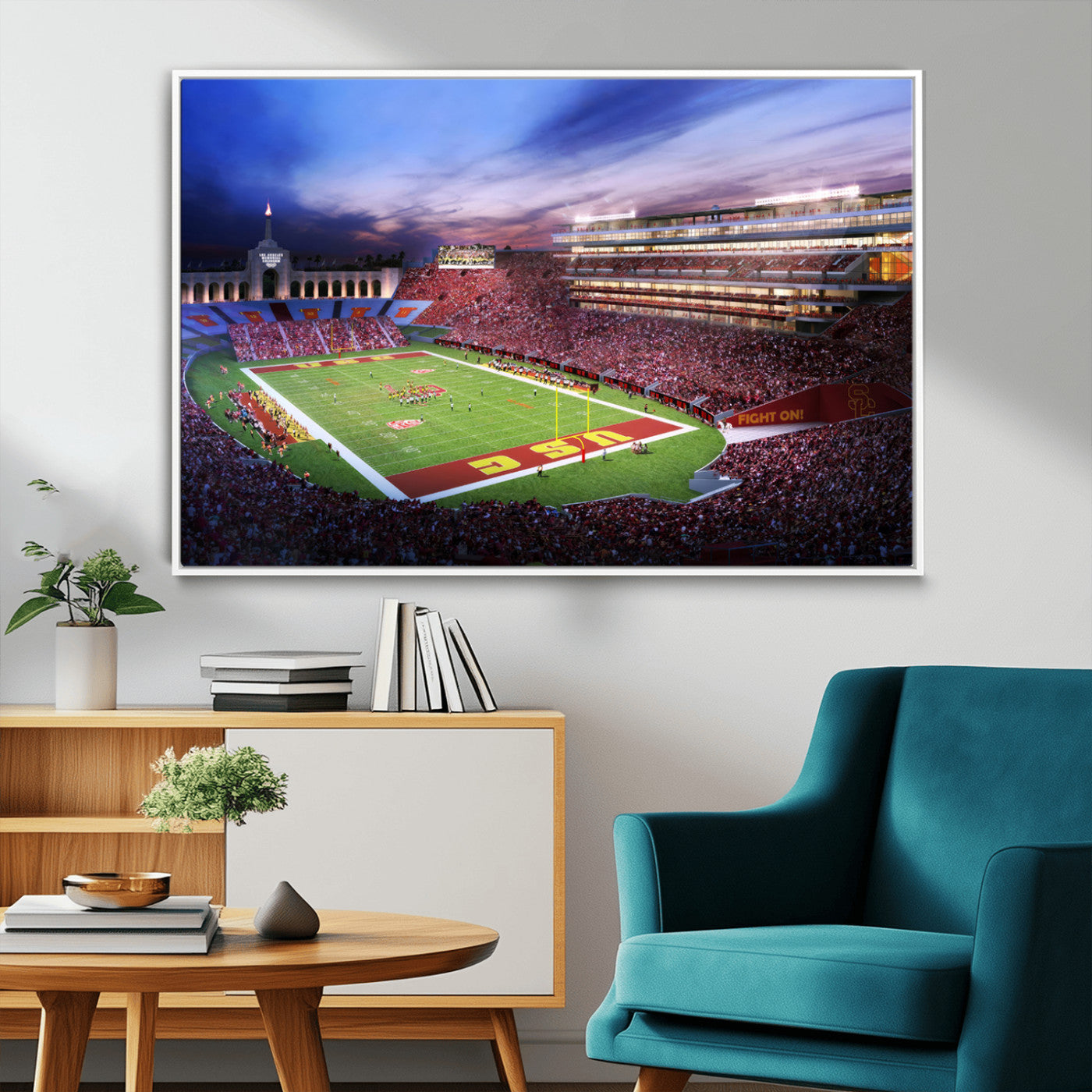 MGV-FC-36X24 - The University of Southern California USC Trojans Football Team Print - Los Angeles Memorial