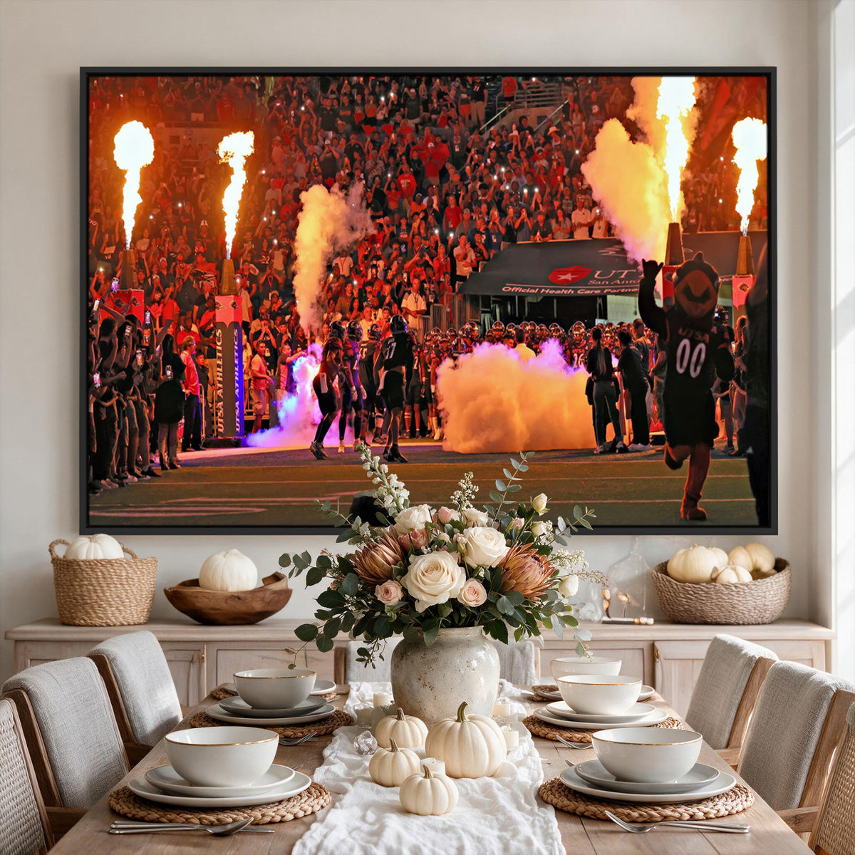 98664-MGV-CV-36X24 - The University of Texas at San Antonio Roadrunners Football Team Print, Extra Large Game Room Wall Decor