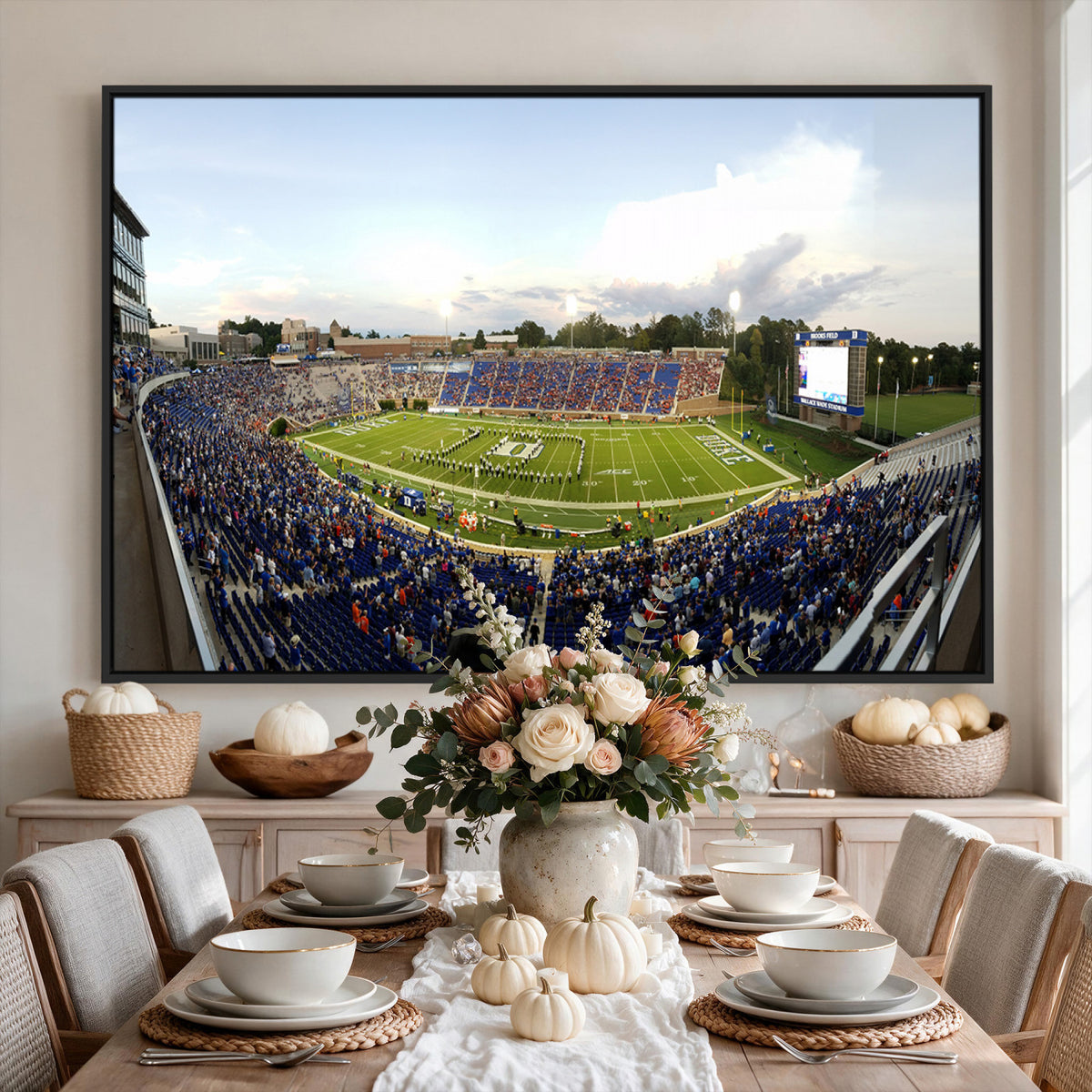 44850-MGV-CV-36X24 - The Duke University Blue Devils Football Team Print, Durham