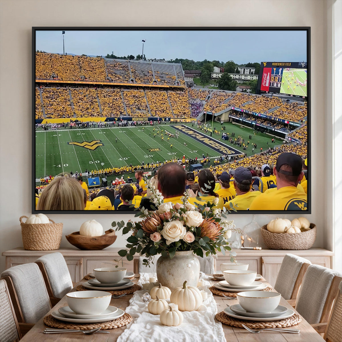 18056-MGV-CV-36X24 - Puskar Stadium Canvas Print Wall Art, Morgantown Print