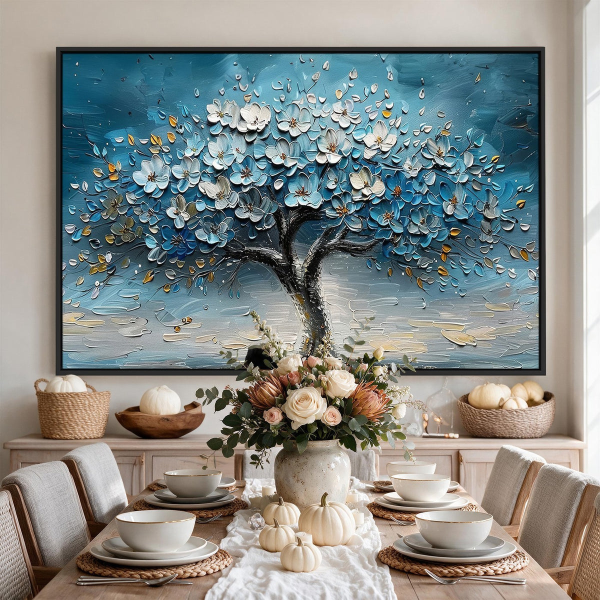 24109-_Poster-30x20 - Abstract Blooming Tree Wall Art Canvas Print, Floral Modern Home Decor
