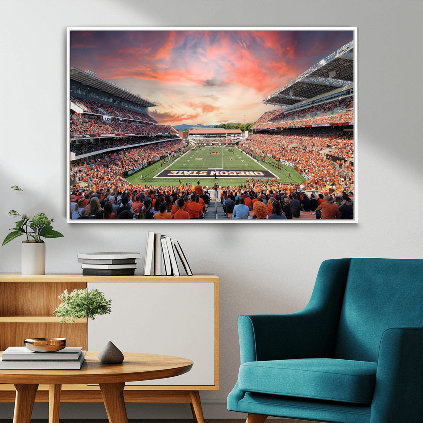 MGV-FC-36X24 - Oregon State Beavers Football Team Print - Corvallis Reser Stadium Wall Art Canvas Print