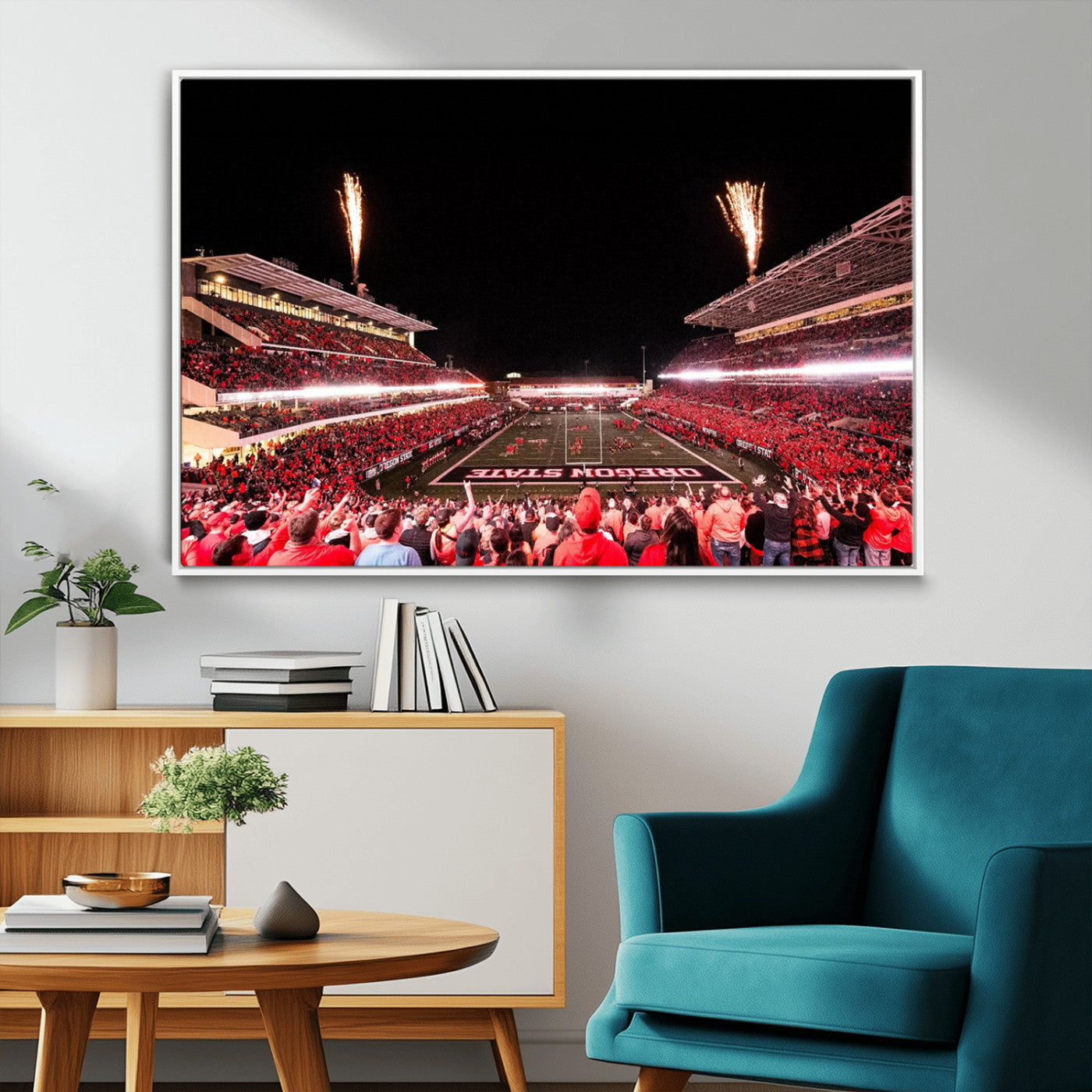 MGV-FC-36X24 - Oregon State Beavers Football Team Print - Corvallis Reser Stadium Wall Art Canvas Print