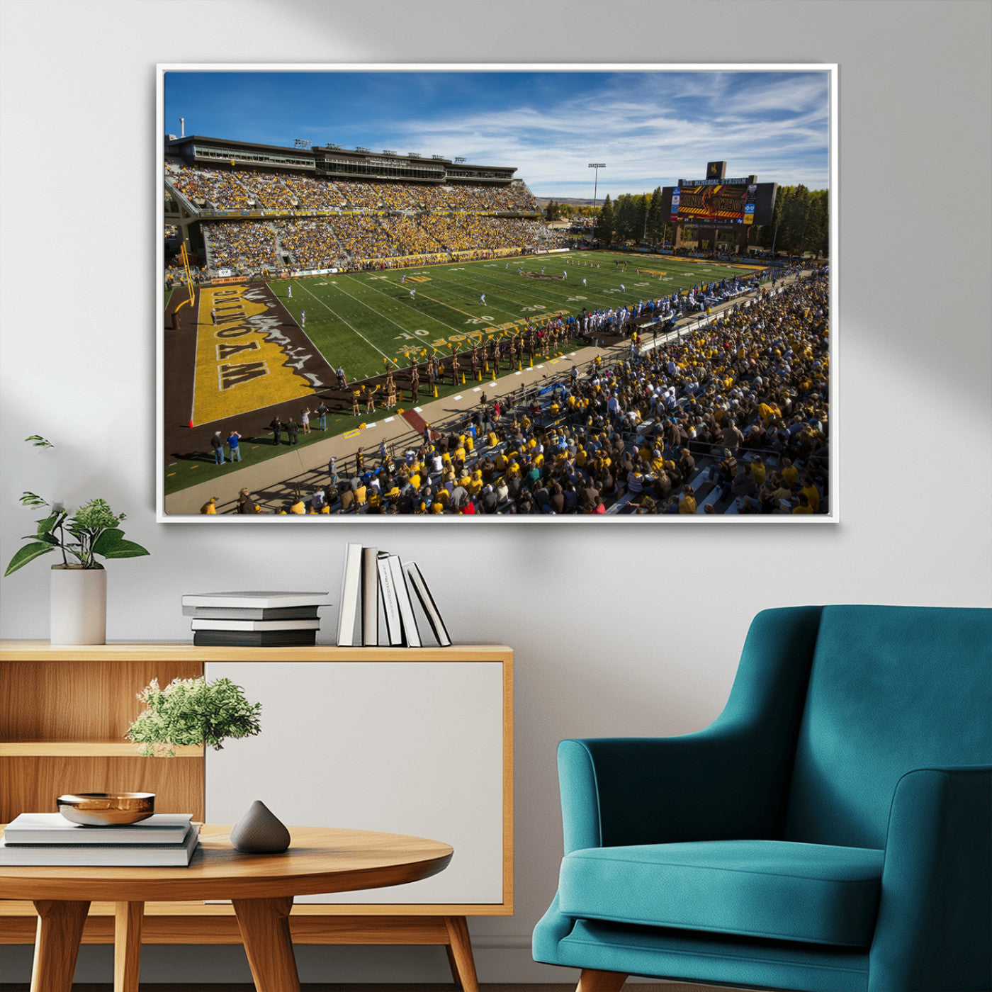 MGV-FC-36X24 - University of Wyoming Cowboys Football Team Print - Laramie Jonah Field War Memorial Stadium Wall
