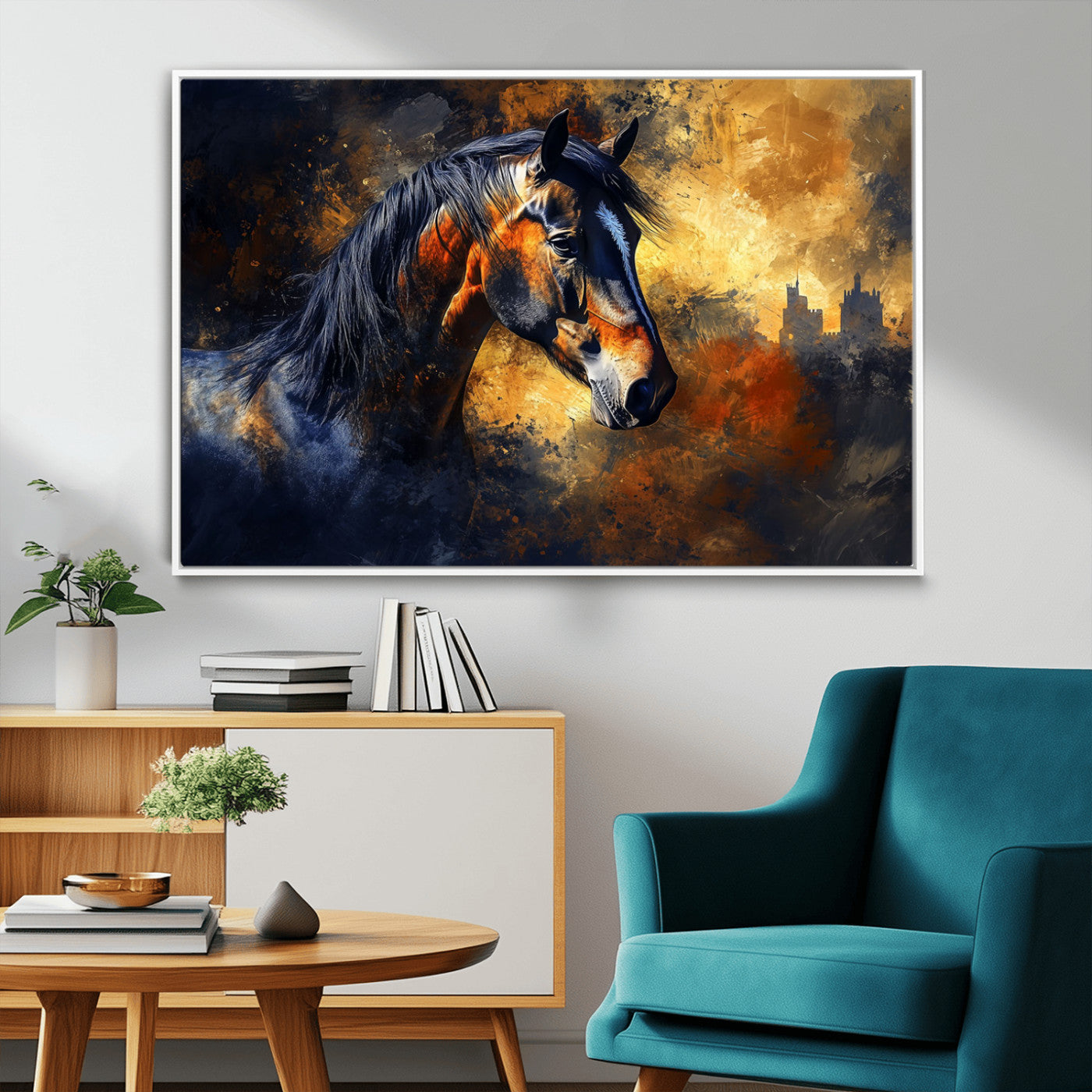 MGV-FC-36X24 - Abstract Horse Art Print - Abstract Canvas Wall Art | Perfect for Rustic Farmhouse, Modern, or