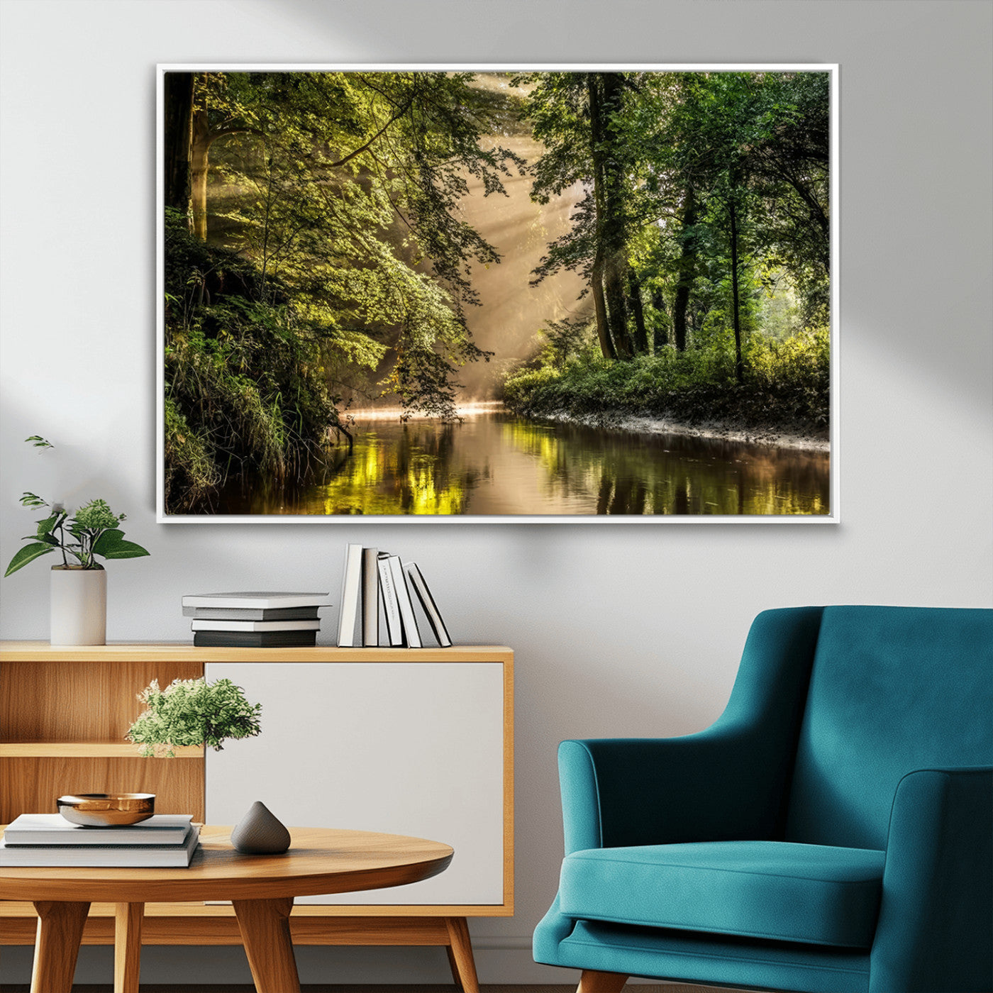 MGV-FC-36X24 - Forest Wall Art Print | River Landscape Wall Art | Perfect for Farmhouse Wall Decor, Cabin Wall Art