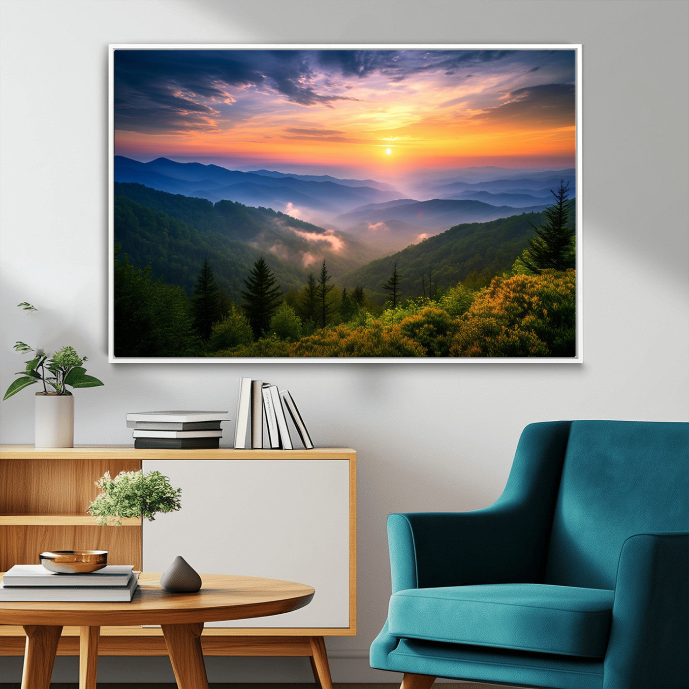 MGV-FC-36X24 - Majestic Mountain Sunrise Print | Landscape Wall Art | Canvas Print Ready to Hang | Farmhouse Wall