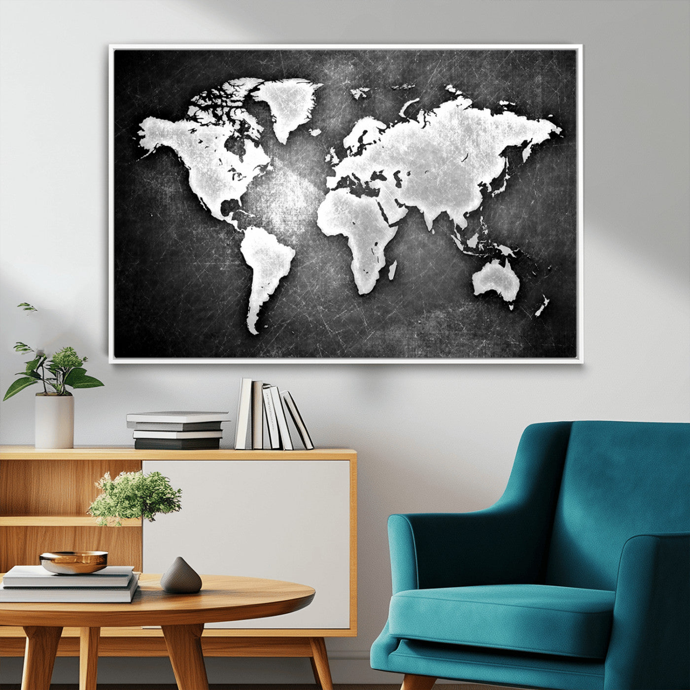 MGV-FC-36X24 - World Map Wall Art Canvas Print – Framed Wall Art for Anniversary Gift or Home Adventure Decor