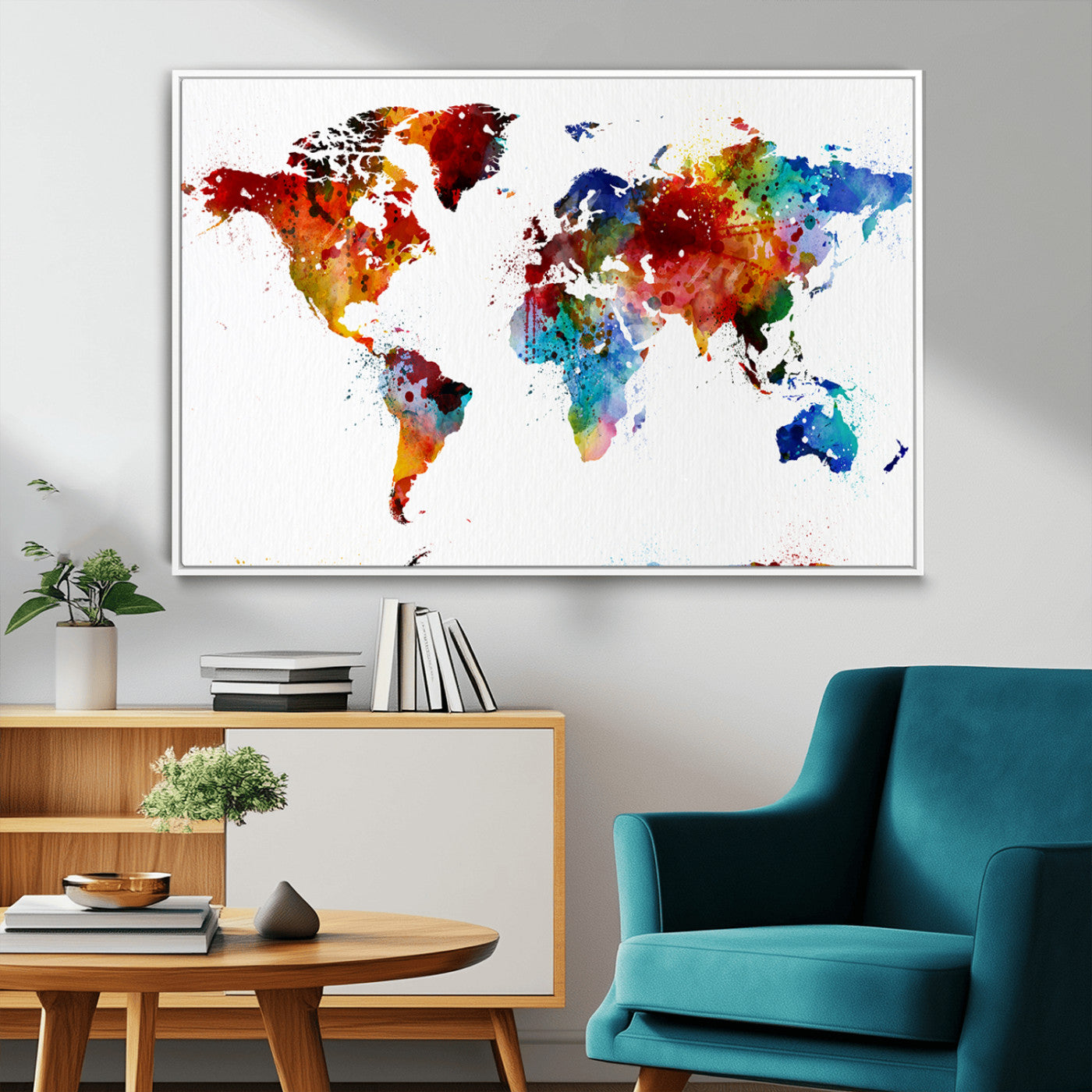 MGV-FC-36X24 - Push Pin World Map Canvas Print – Framed Wall Art for Couples to Track Their Travels – Anniversary