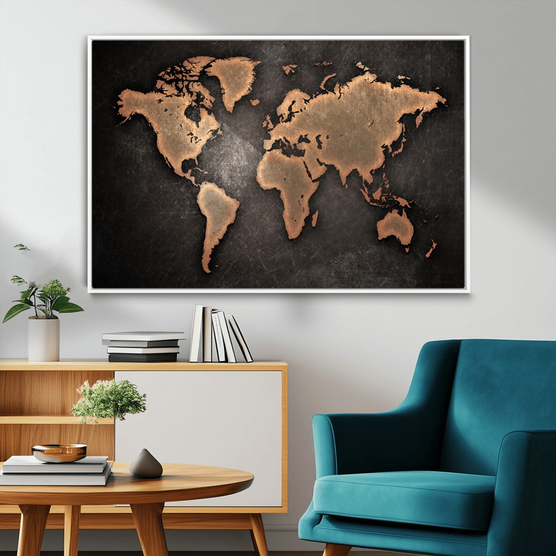 World Map Canvas Print | Framed Travel Map Wall Art for Couples