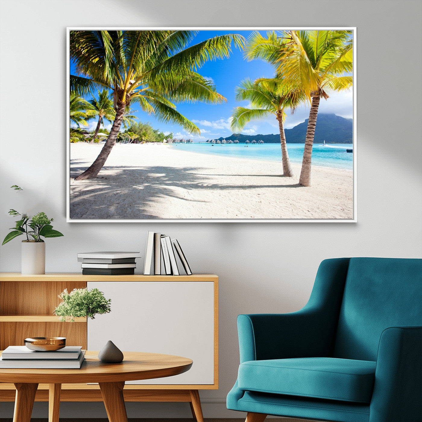 MGV-FC-36X24 - Blue Beach and Sea Wall Art Canvas Print